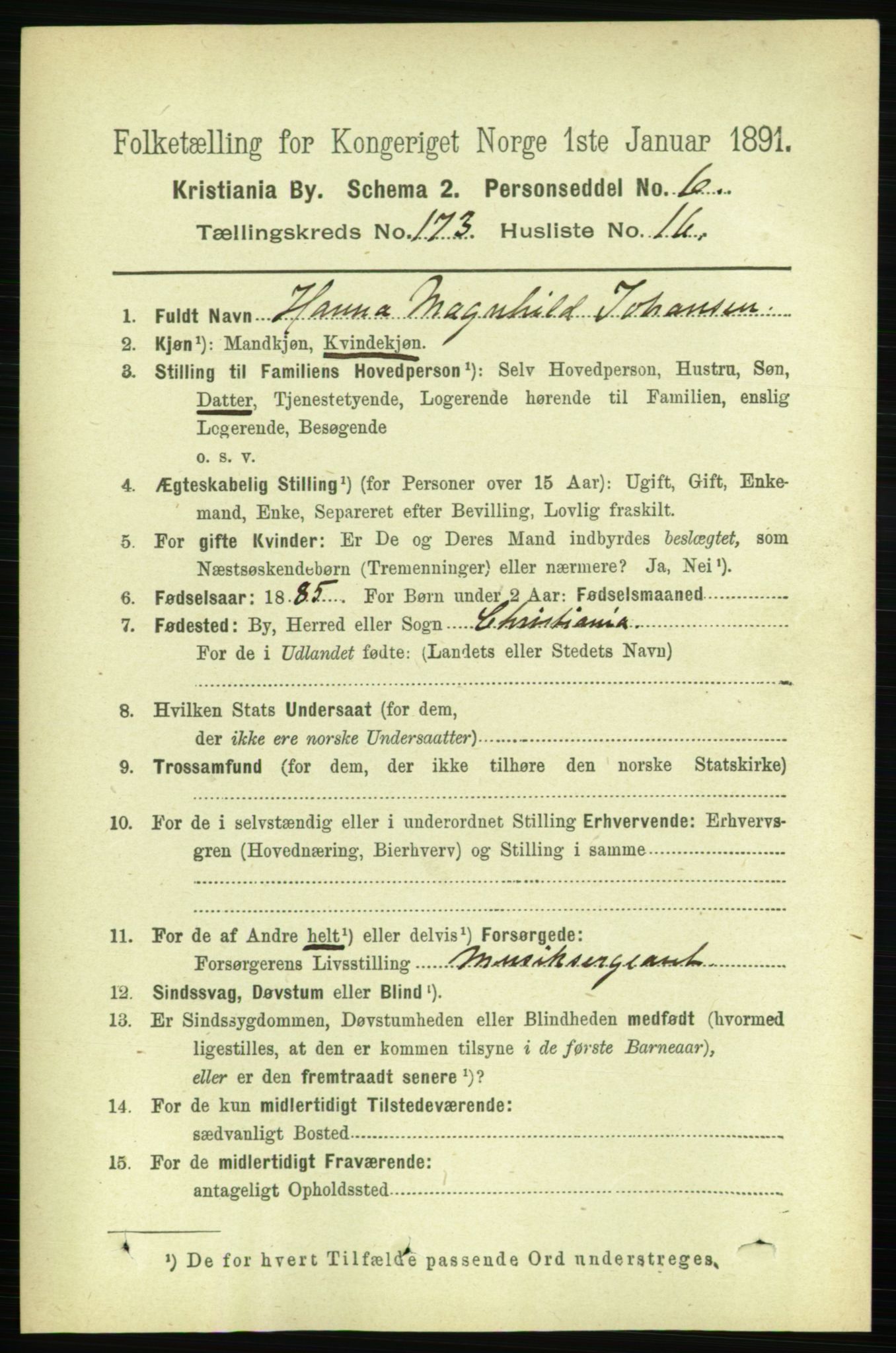 RA, 1891 census for 0301 Kristiania, 1891, p. 103633