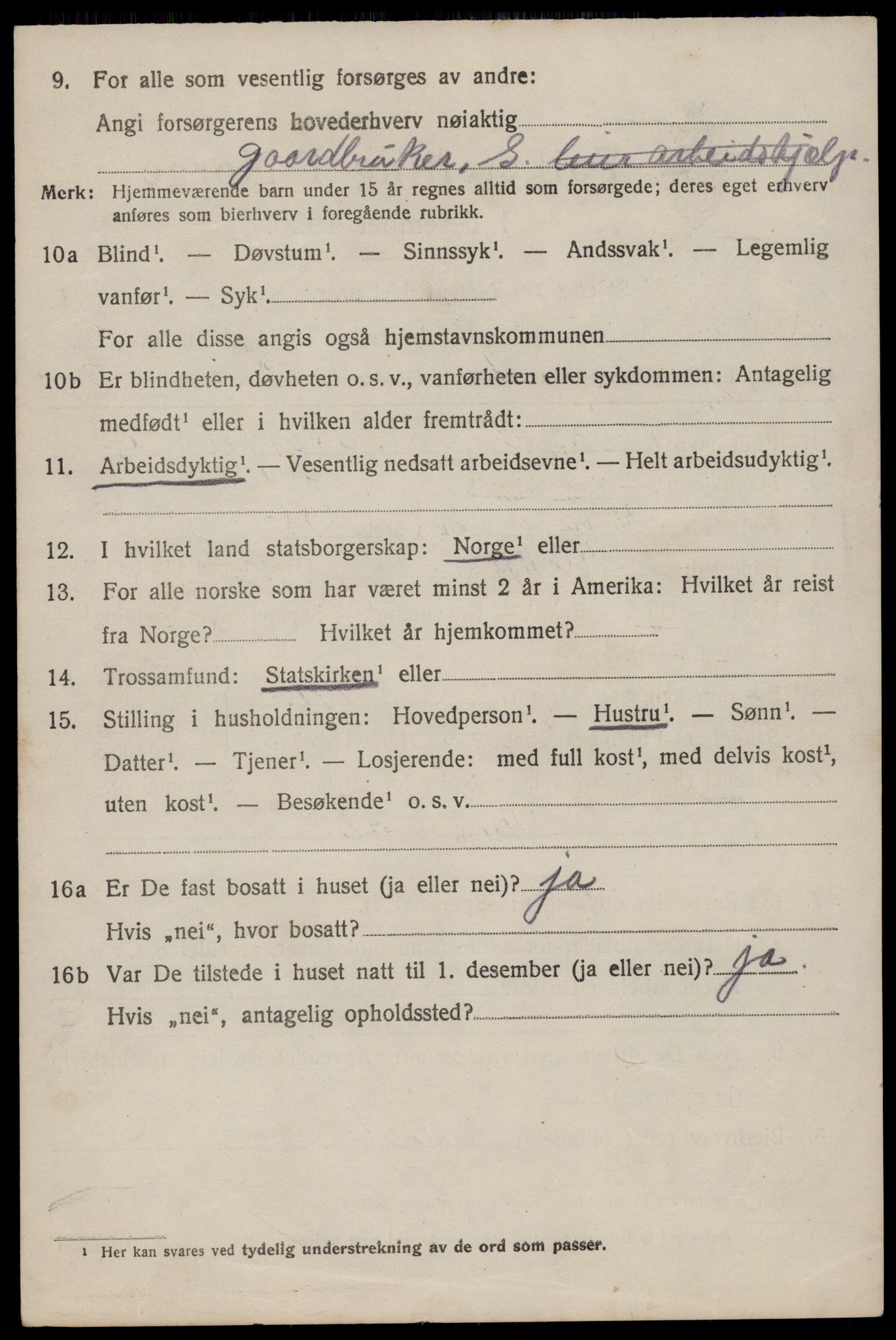 SAST, 1920 census for Varhaug, 1920, p. 2946