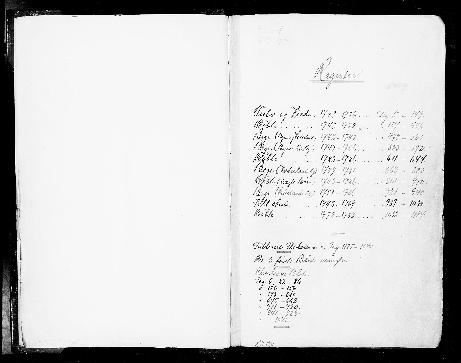 Oslo domkirke Kirkebøker, SAO/A-10752/F/Fa/L0004: Parish register (official) no. 4, 1743-1786