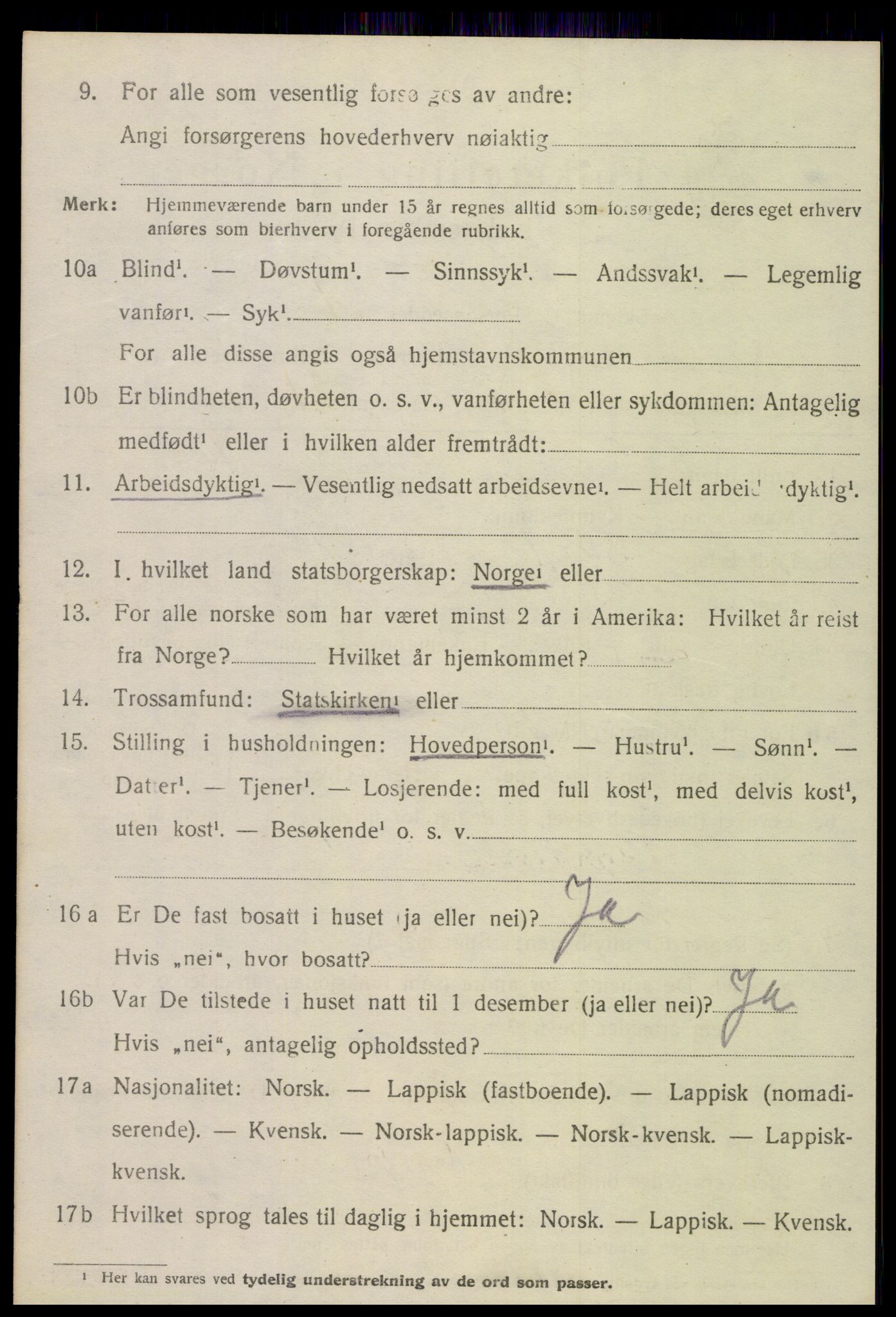 SAT, 1920 census for Meløy, 1920, p. 3390