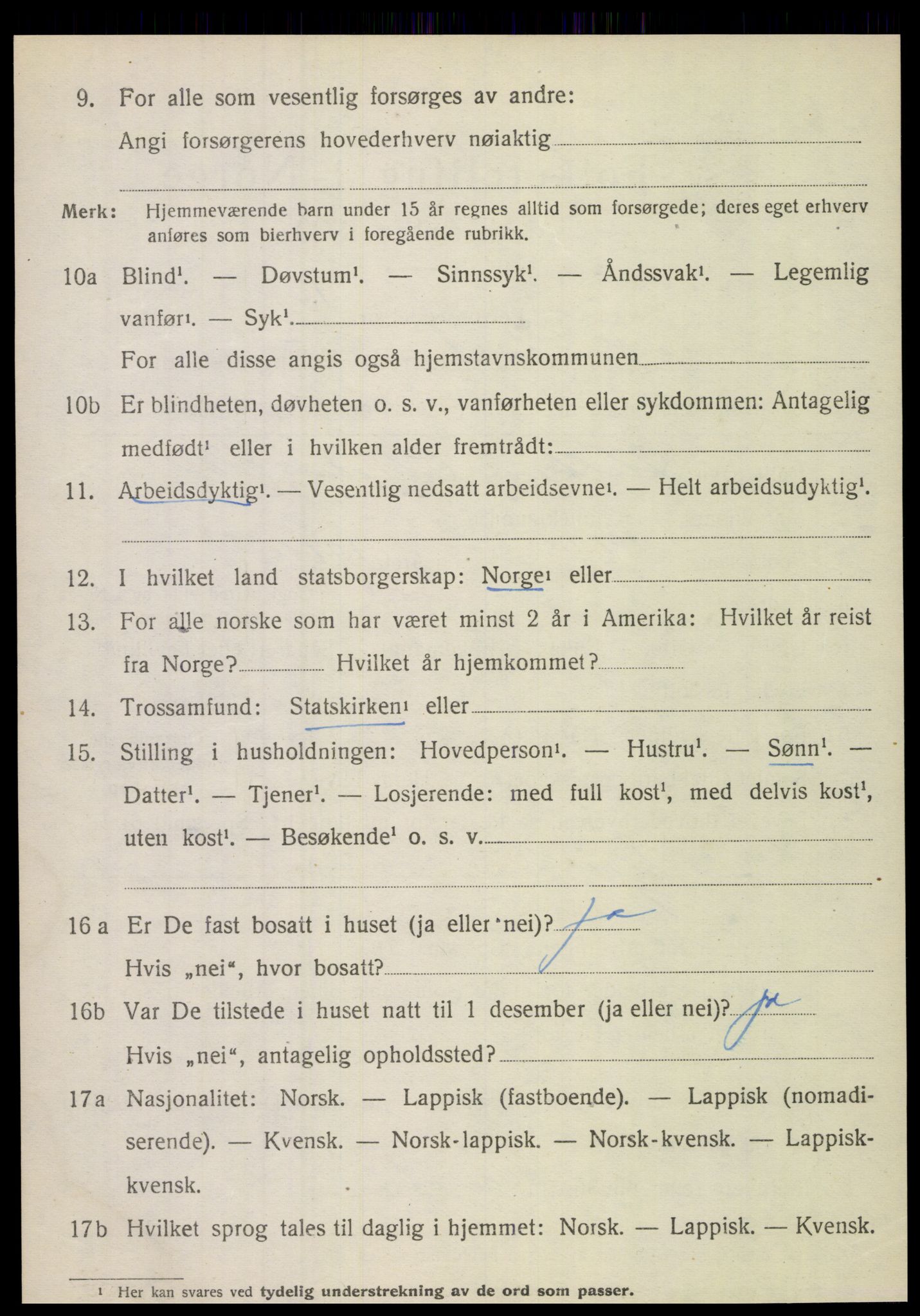SAT, 1920 census for Sørfold, 1920, p. 4624