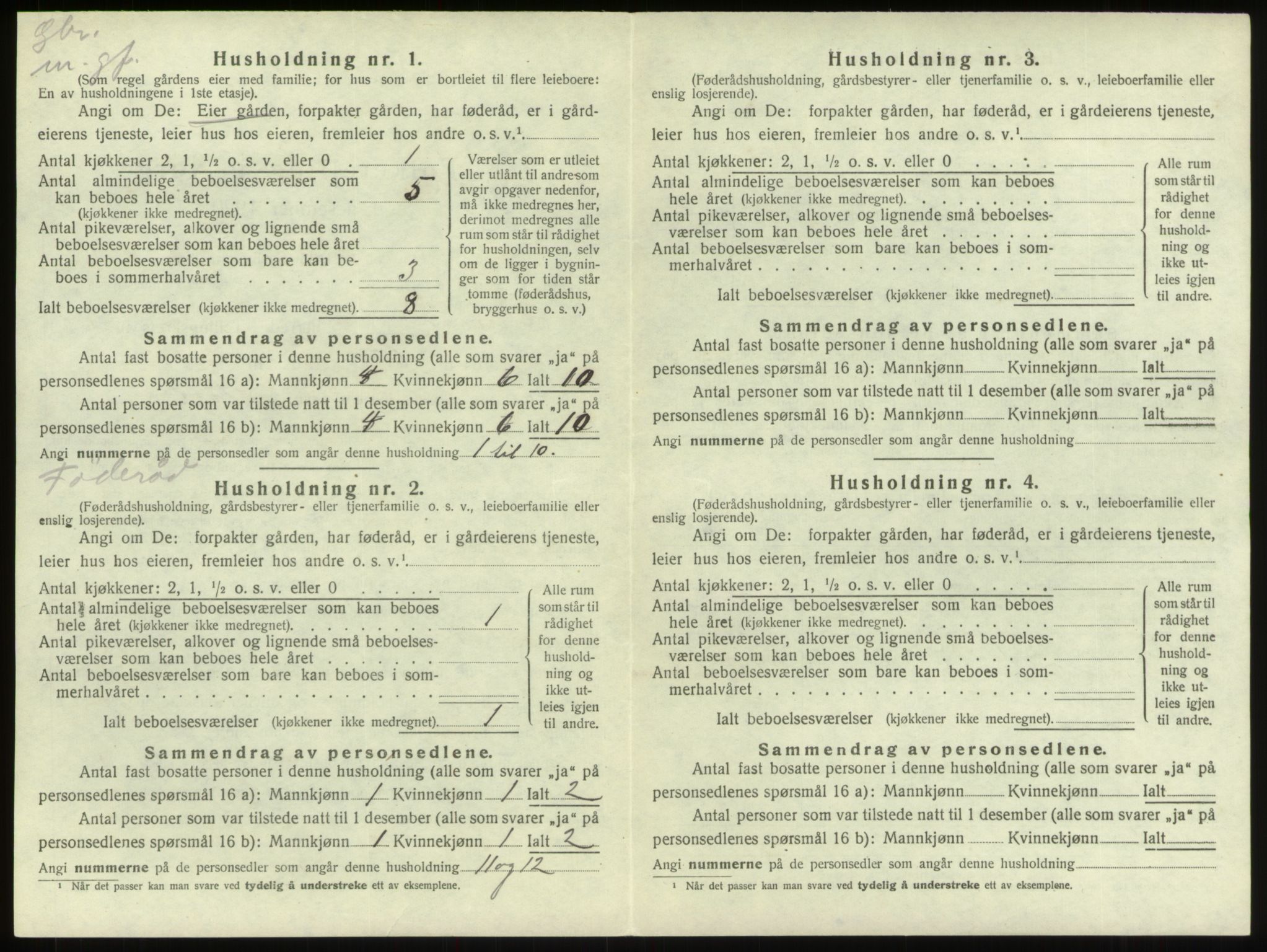 SAB, 1920 census for Innvik, 1920, p. 371