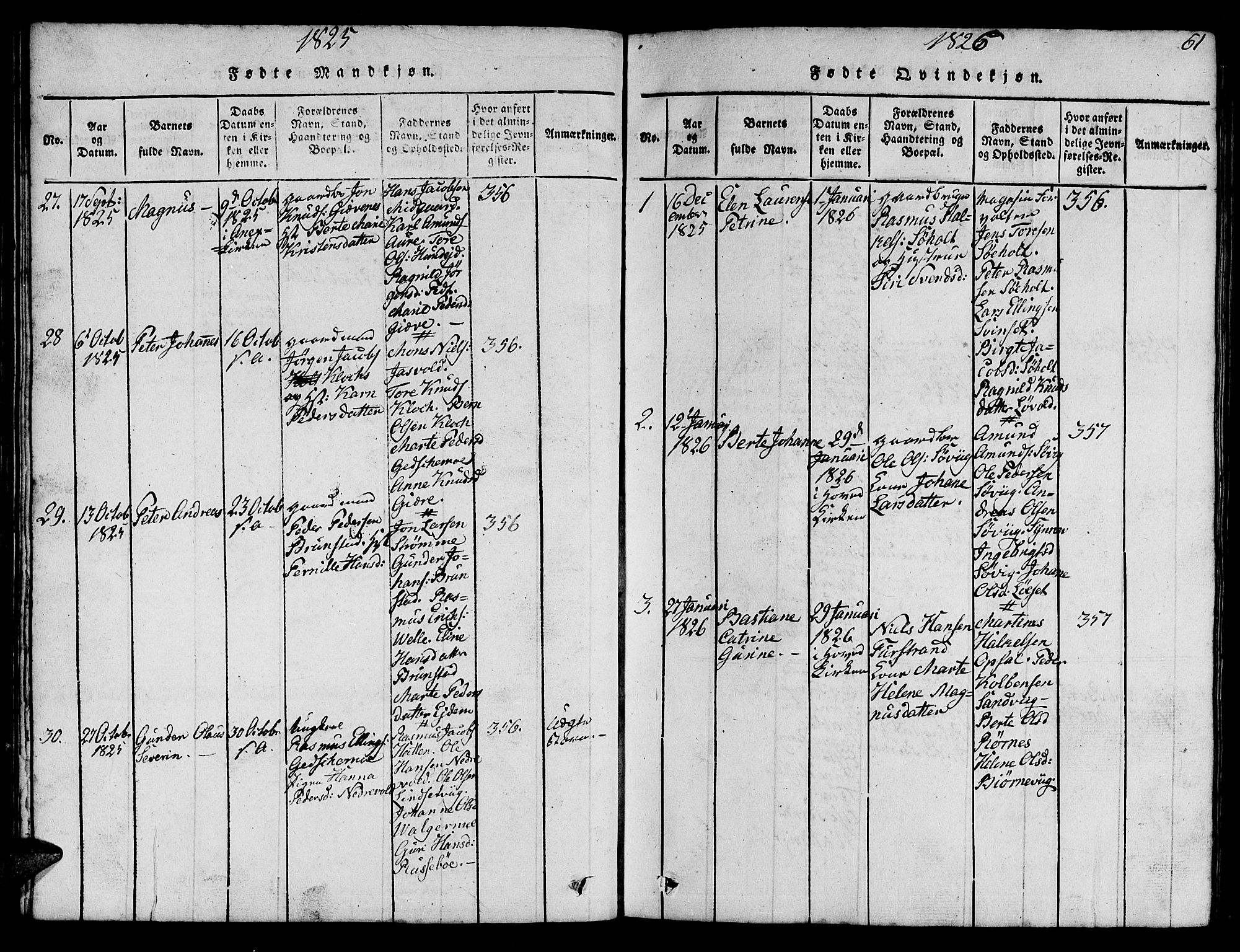 Ministerialprotokoller, klokkerbøker og fødselsregistre - Møre og Romsdal, AV/SAT-A-1454/522/L0322: Parish register (copy) no. 522C01, 1816-1830, p. 61