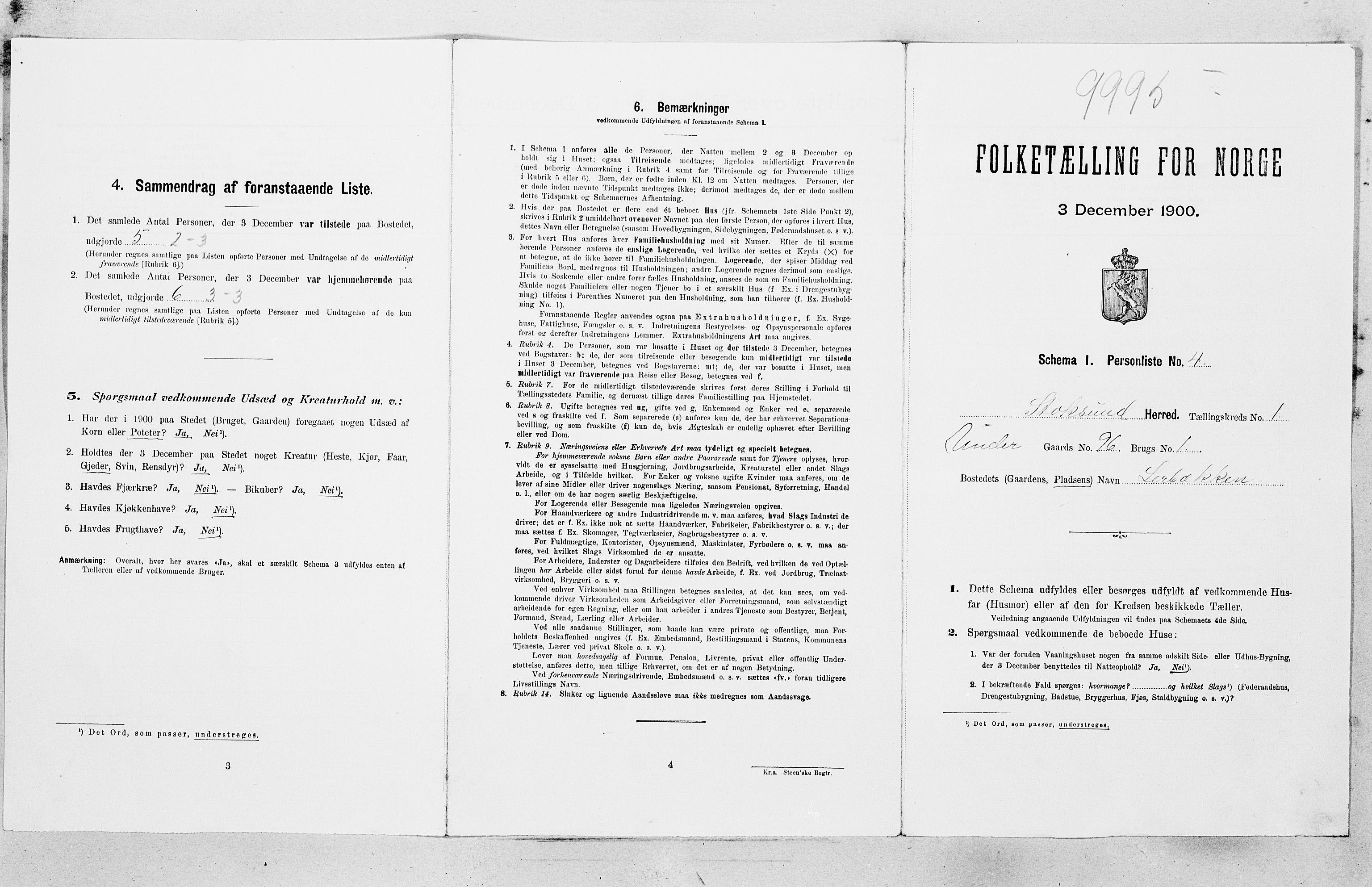 SAT, 1900 census for Stoksund, 1900, p. 32