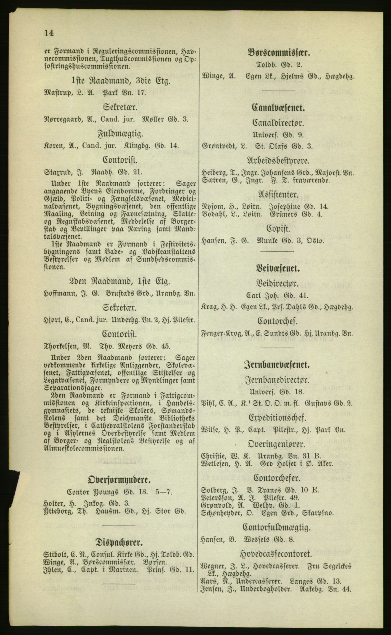 Kristiania/Oslo adressebok, PUBL/-, 1880, p. 14