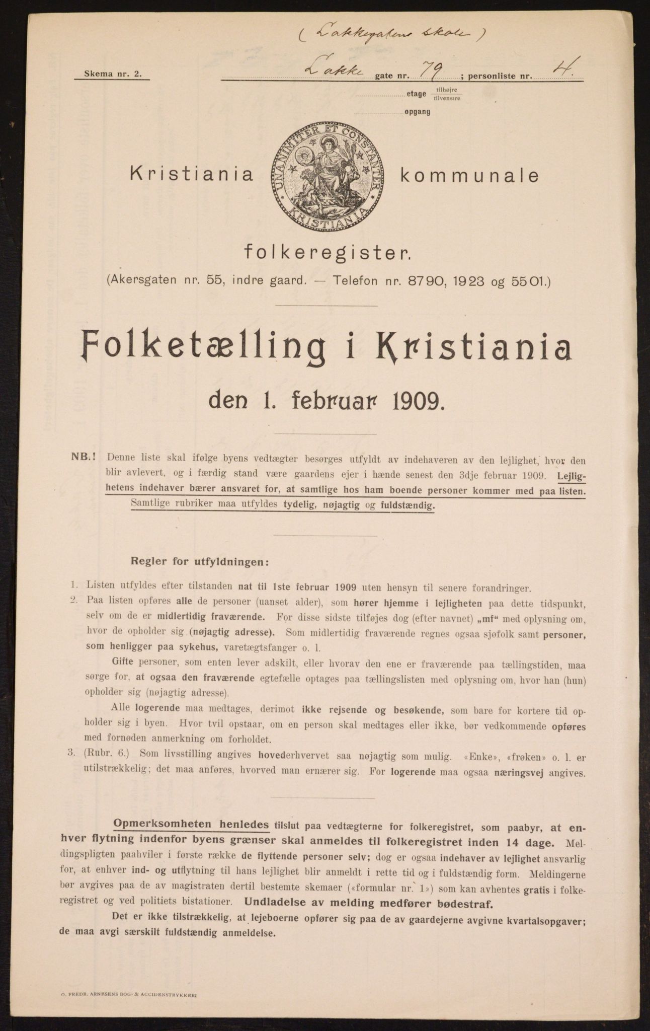 OBA, Municipal Census 1909 for Kristiania, 1909, p. 51378
