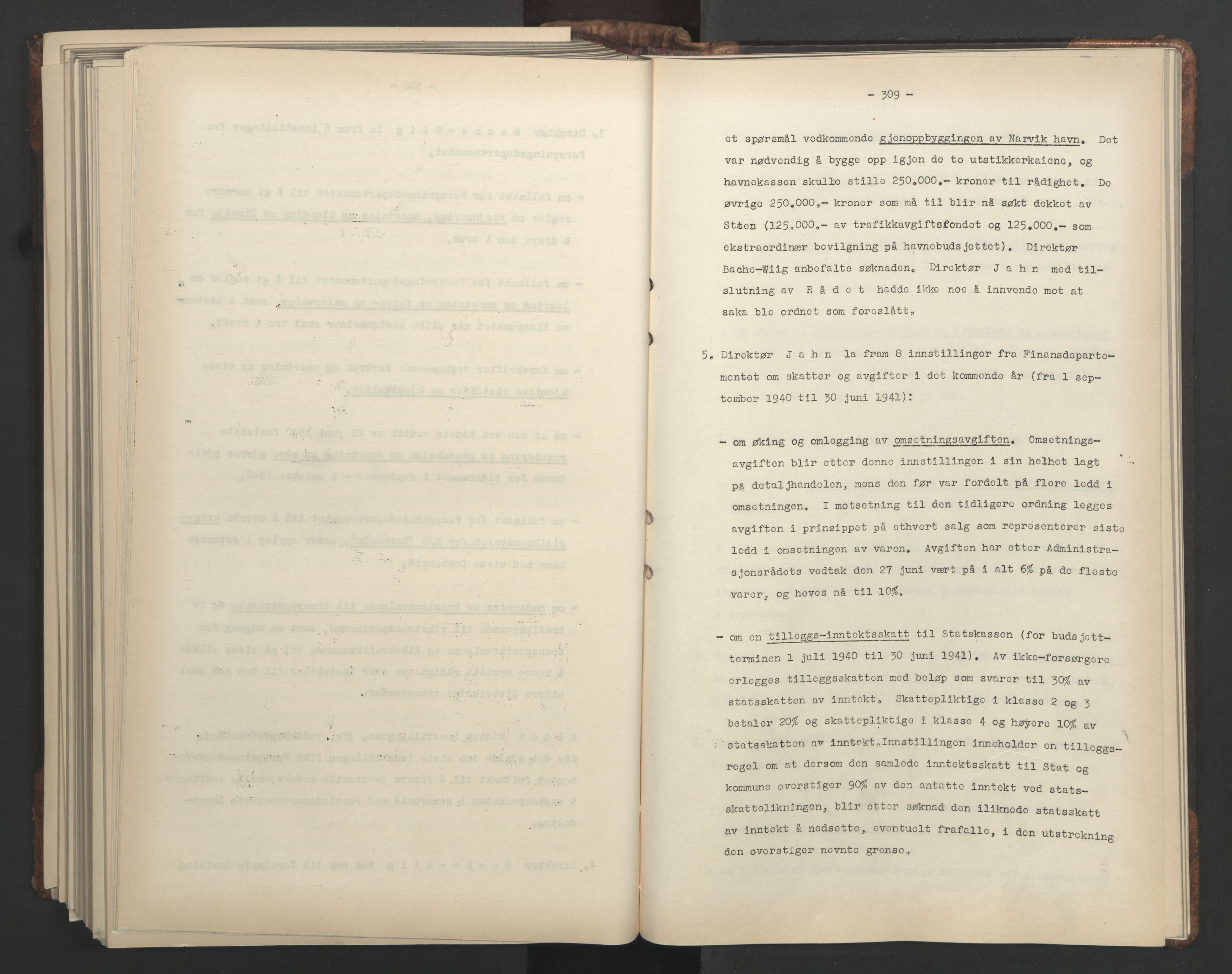 Administrasjonsrådet, AV/RA-S-1004/A/L0001: Møteprotokoll med tillegg 15/4-25/9, 1940, p. 309