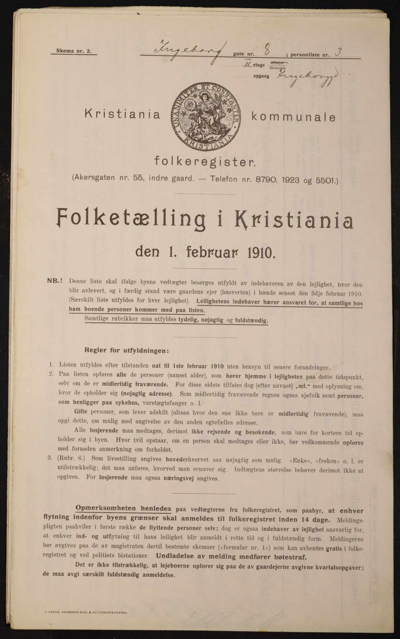 OBA, Municipal Census 1910 for Kristiania, 1910, p. 42807