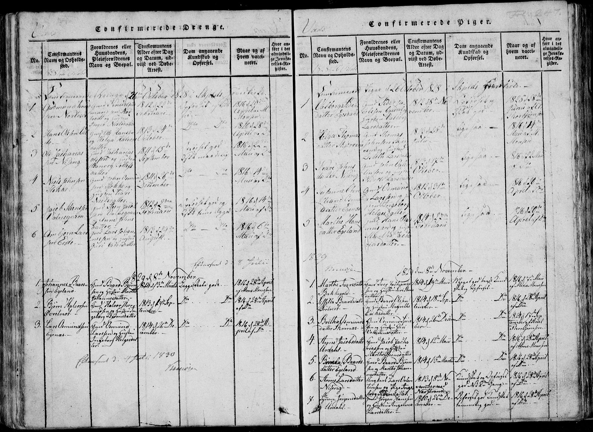 Skjold sokneprestkontor, SAST/A-101847/H/Ha/Haa/L0004: Parish register (official) no. A 4 /2, 1815-1830, p. 247
