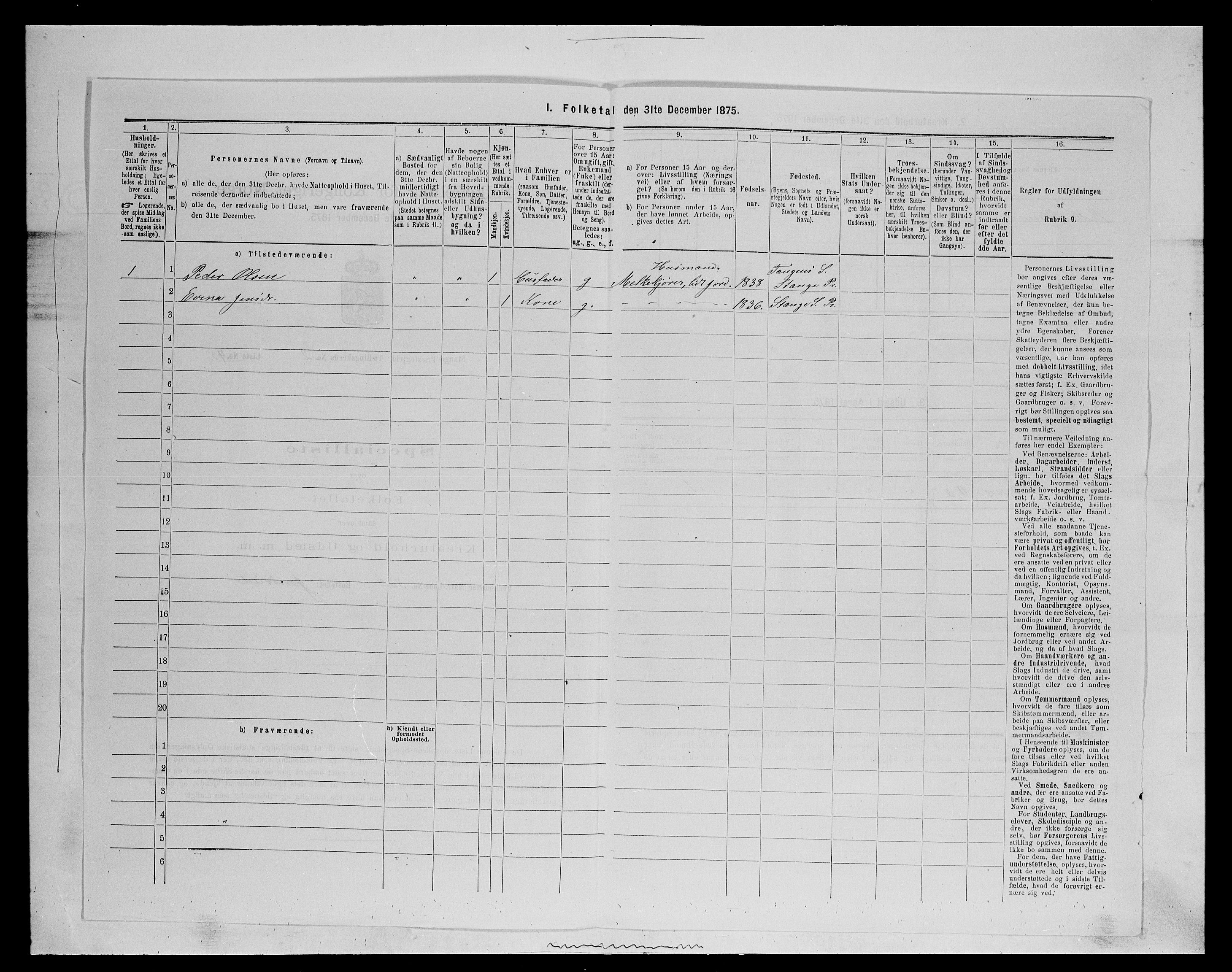 SAH, 1875 census for 0417P Stange, 1875, p. 367