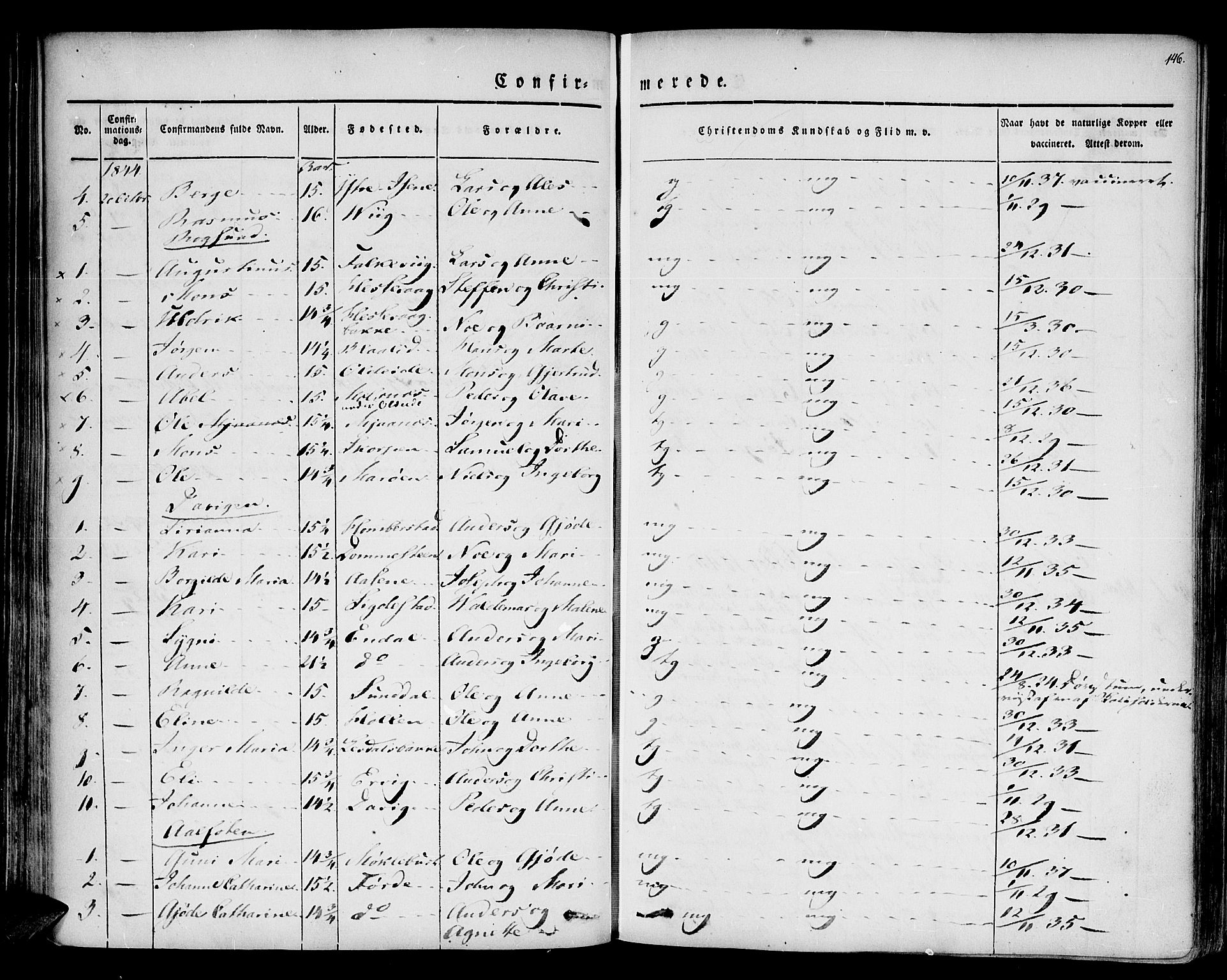 Davik sokneprestembete, AV/SAB-A-79701/H/Haa/Haaa/L0004: Parish register (official) no. A 4, 1830-1849, p. 146