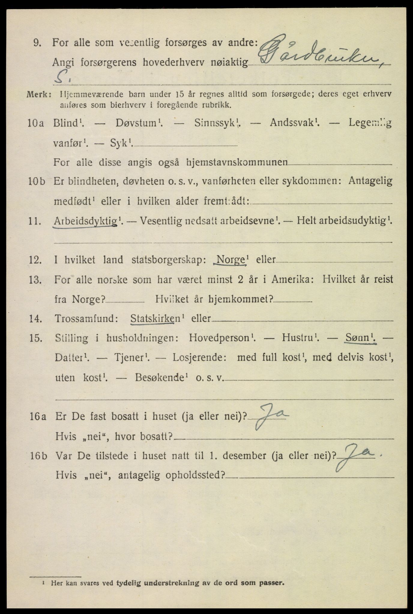 SAH, 1920 census for Nord-Fron, 1920, p. 3103