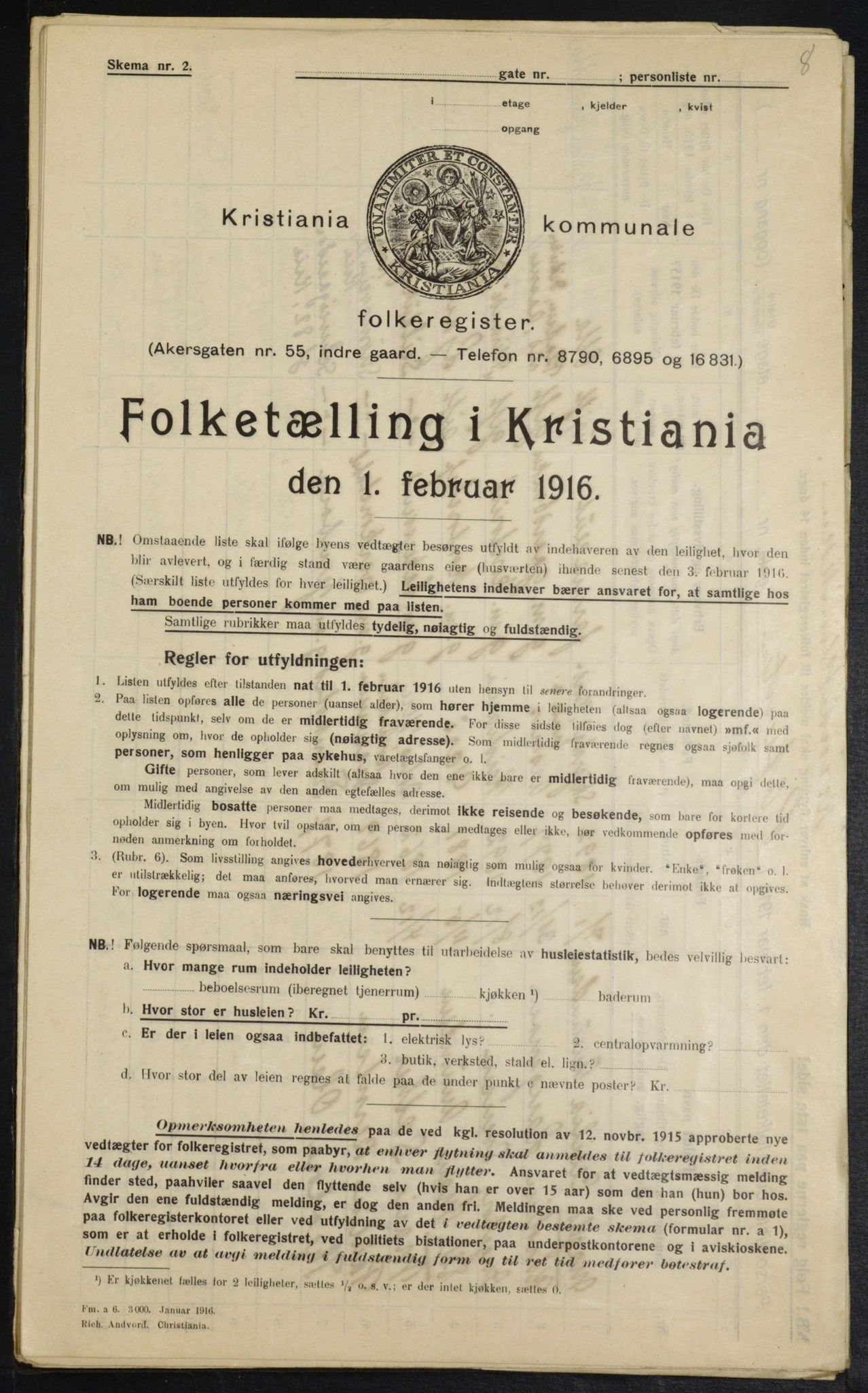 OBA, Municipal Census 1916 for Kristiania, 1916, p. 27418