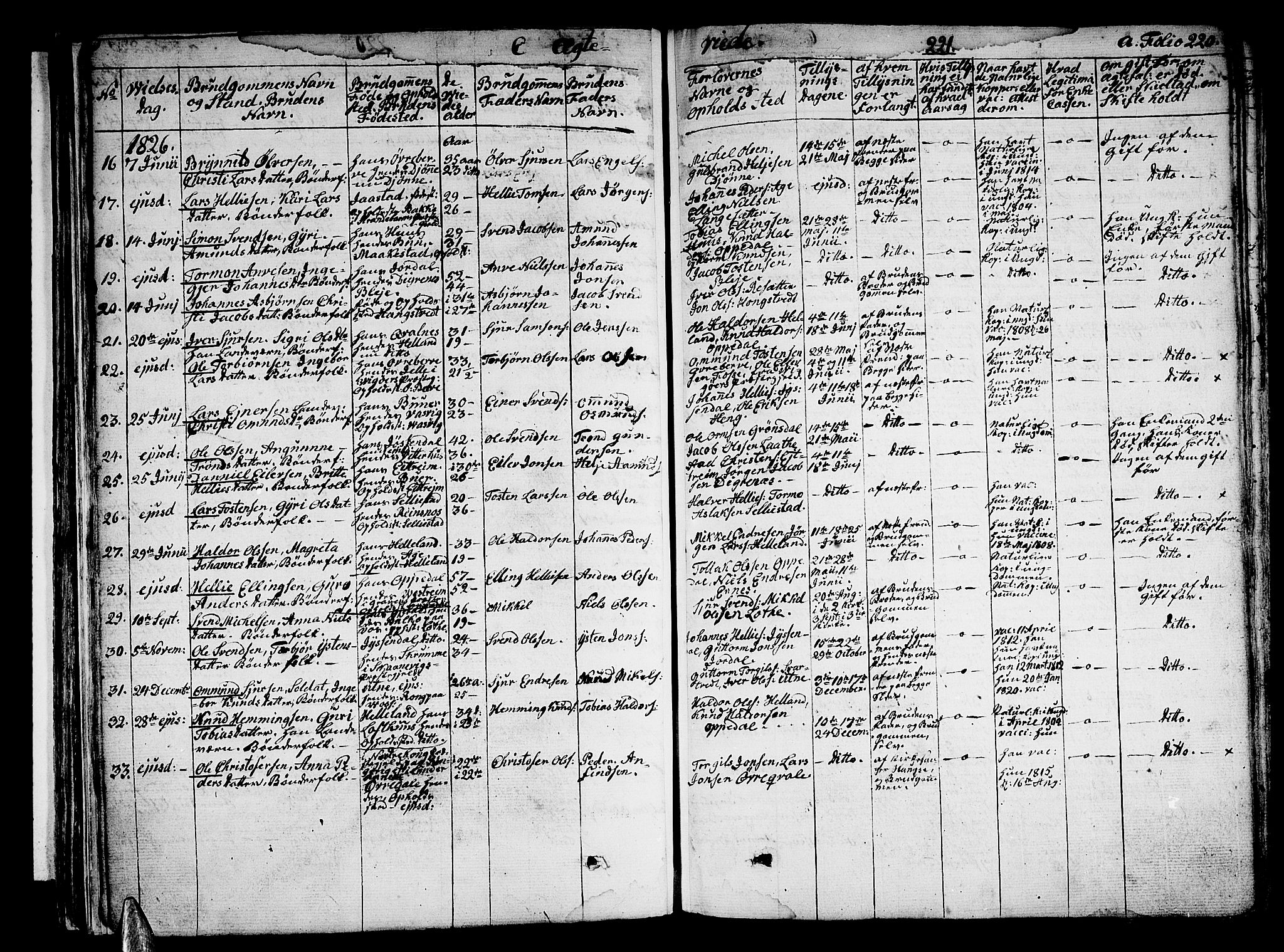 Ullensvang sokneprestembete, SAB/A-78701/H/Haa: Parish register (official) no. A 10, 1825-1853, p. 221