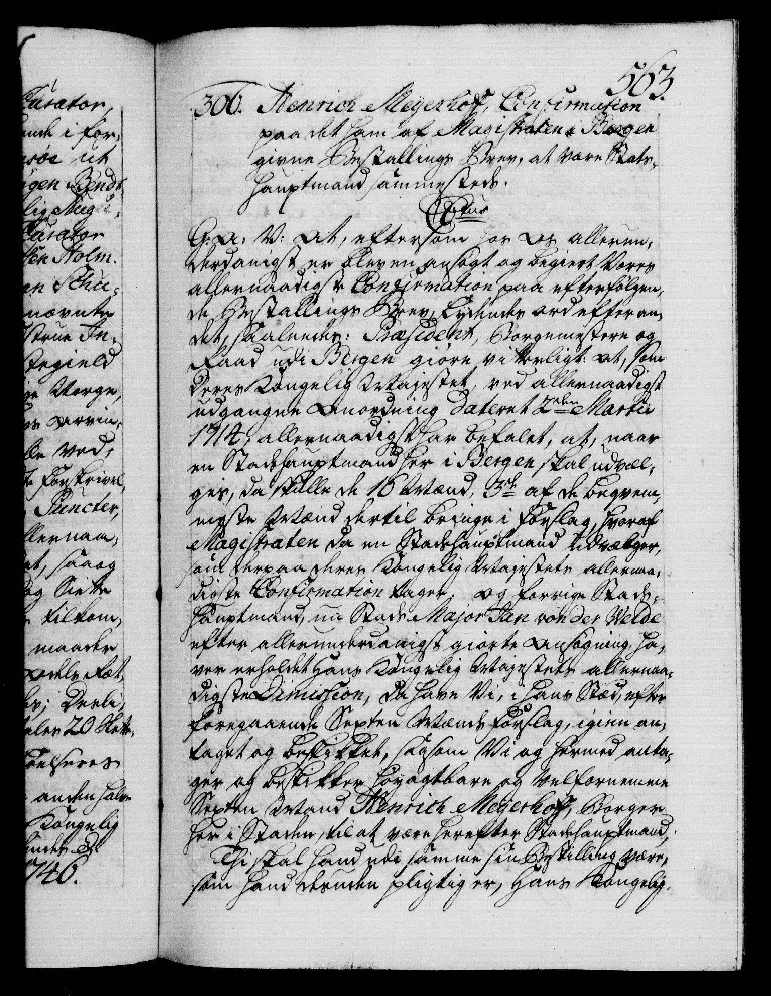 Danske Kanselli 1572-1799, AV/RA-EA-3023/F/Fc/Fca/Fcaa/L0034: Norske registre, 1745-1746, p. 563a