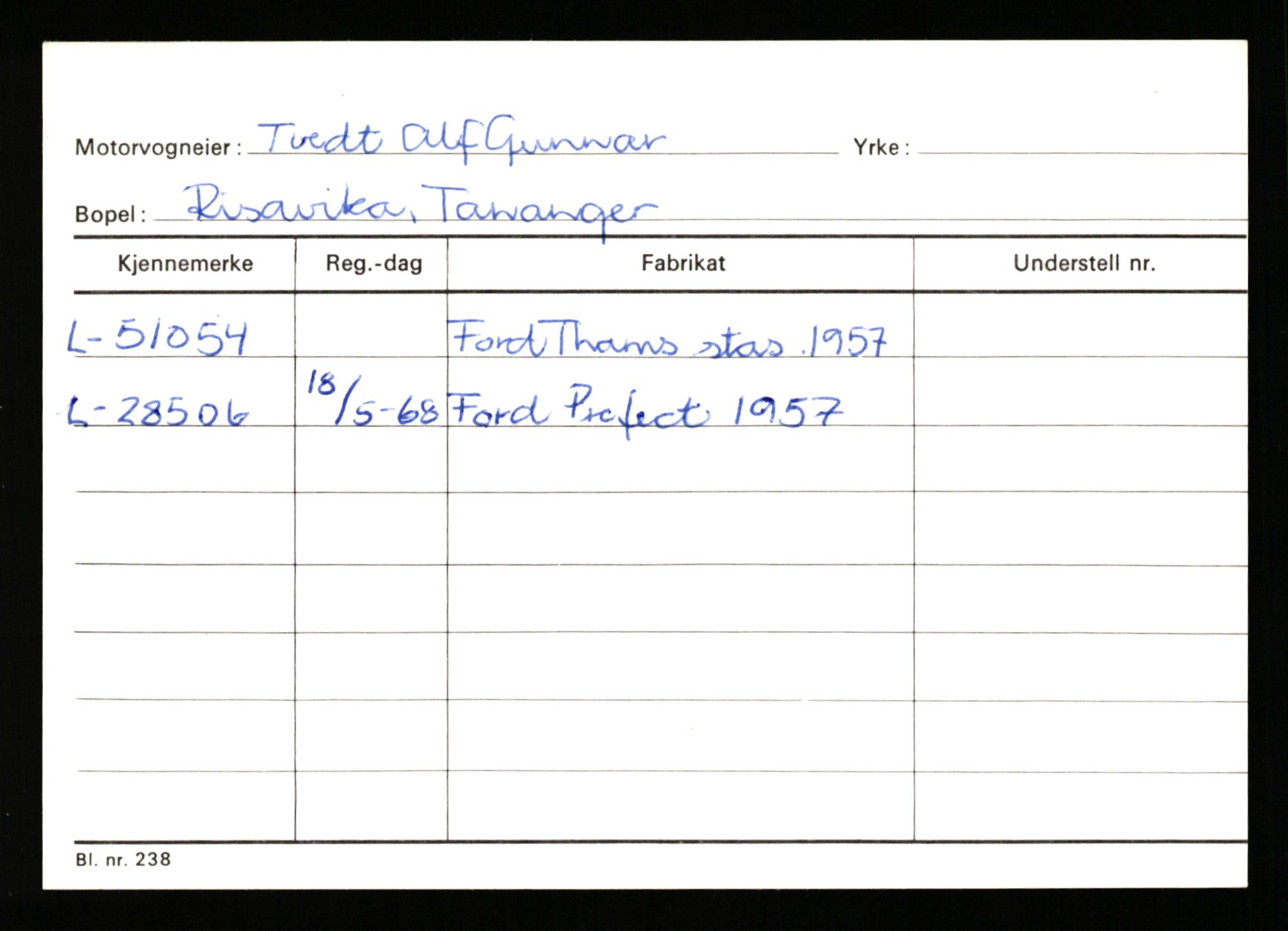 Stavanger trafikkstasjon, SAST/A-101942/0/H/L0040: Torstensen - Ueland, 1930-1971, p. 1375