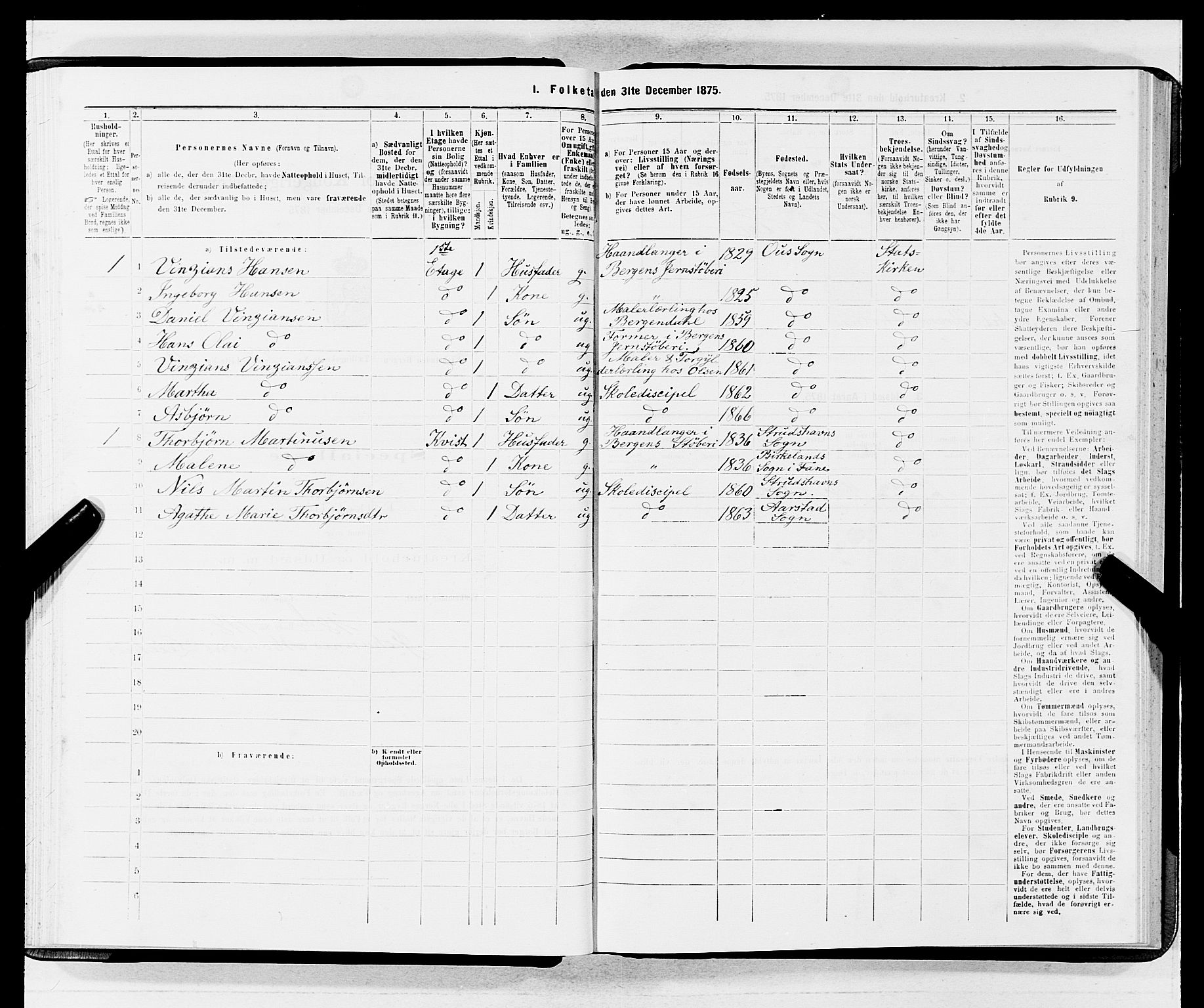 SAB, 1875 census for 1301 Bergen, 1875, p. 4176