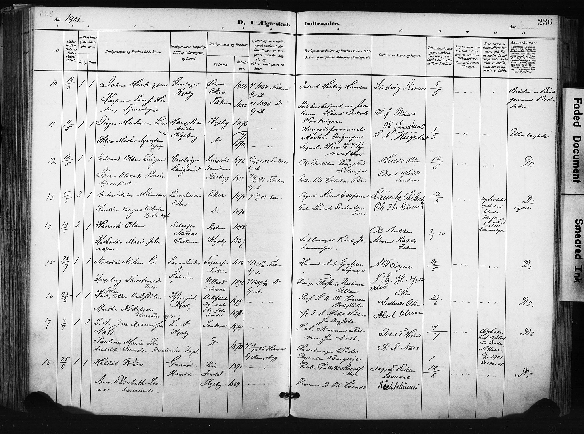 Kongsberg kirkebøker, AV/SAKO-A-22/F/Fb/L0003: Parish register (official) no. II 3, 1896-1905, p. 236