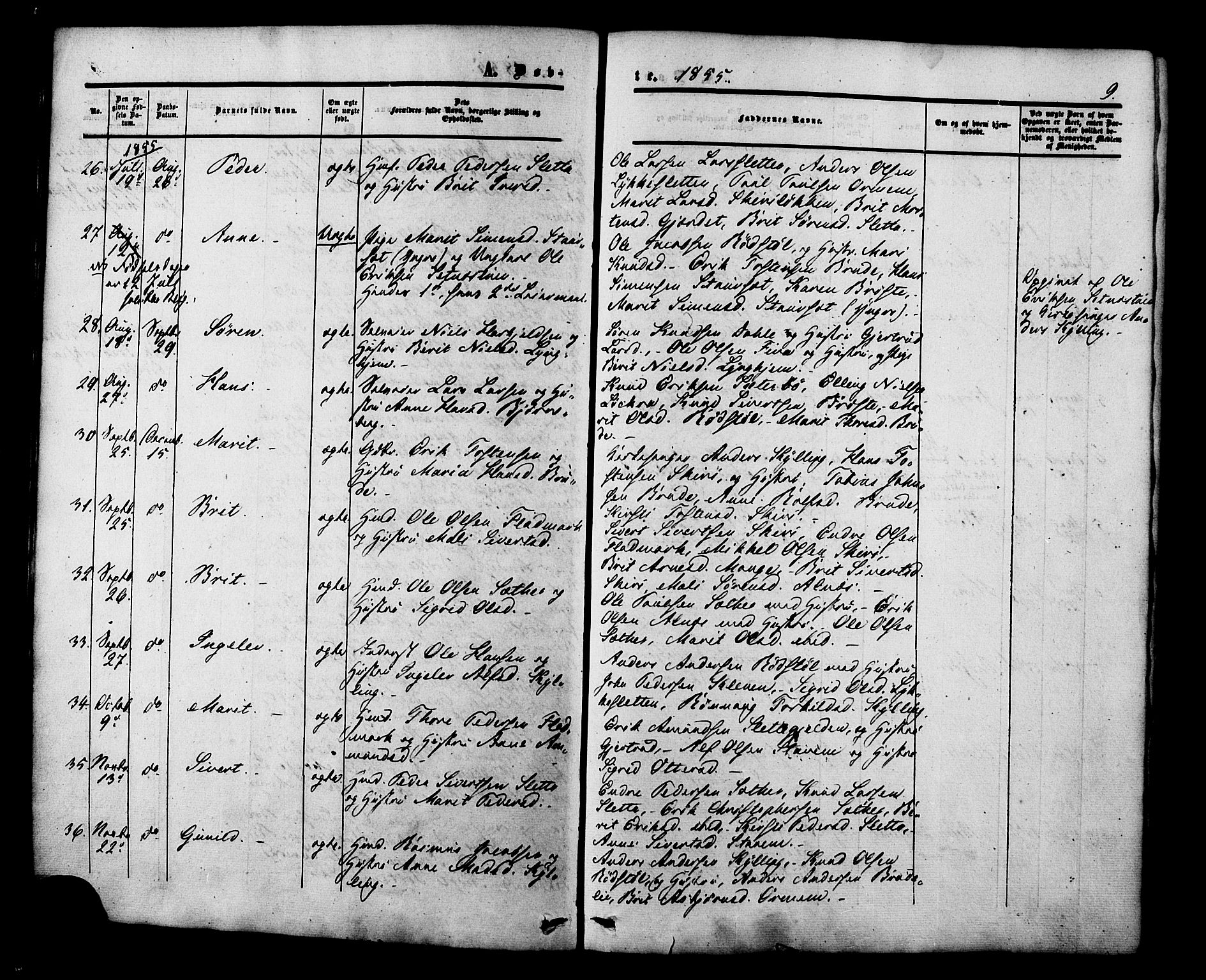 Ministerialprotokoller, klokkerbøker og fødselsregistre - Møre og Romsdal, AV/SAT-A-1454/546/L0594: Parish register (official) no. 546A02, 1854-1882, p. 9