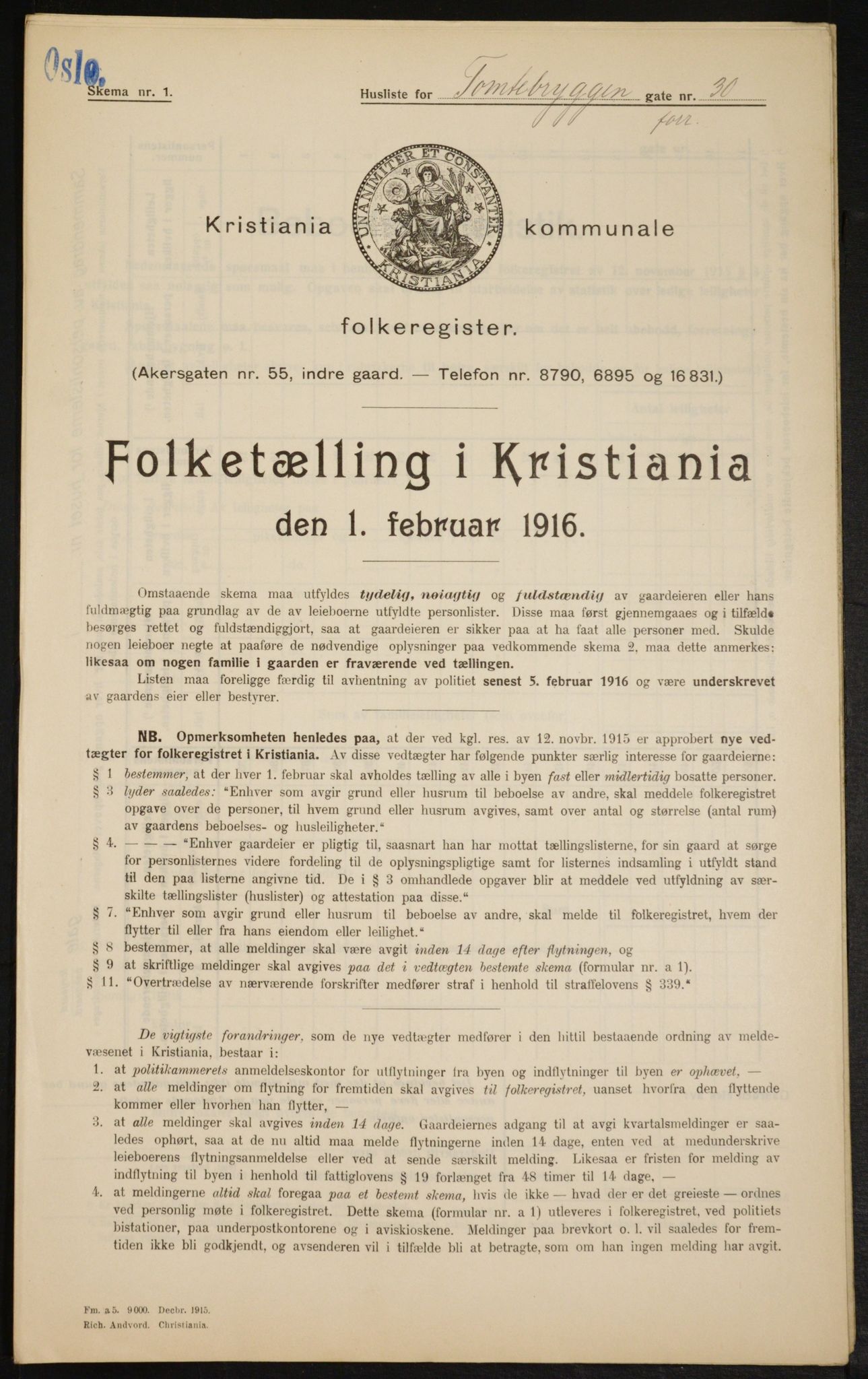 OBA, Municipal Census 1916 for Kristiania, 1916, p. 116635