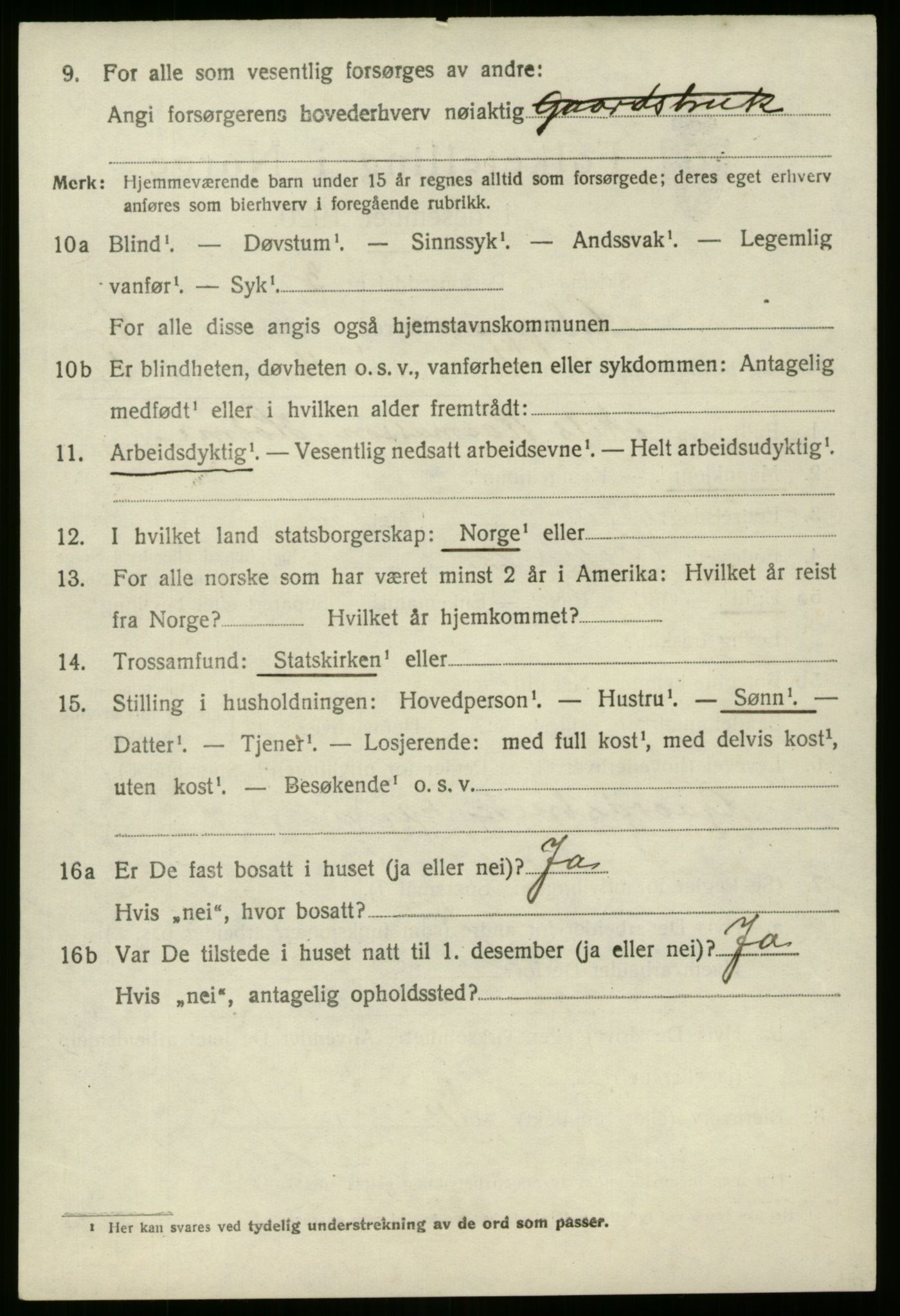 SAB, 1920 census for Gloppen, 1920, p. 2769