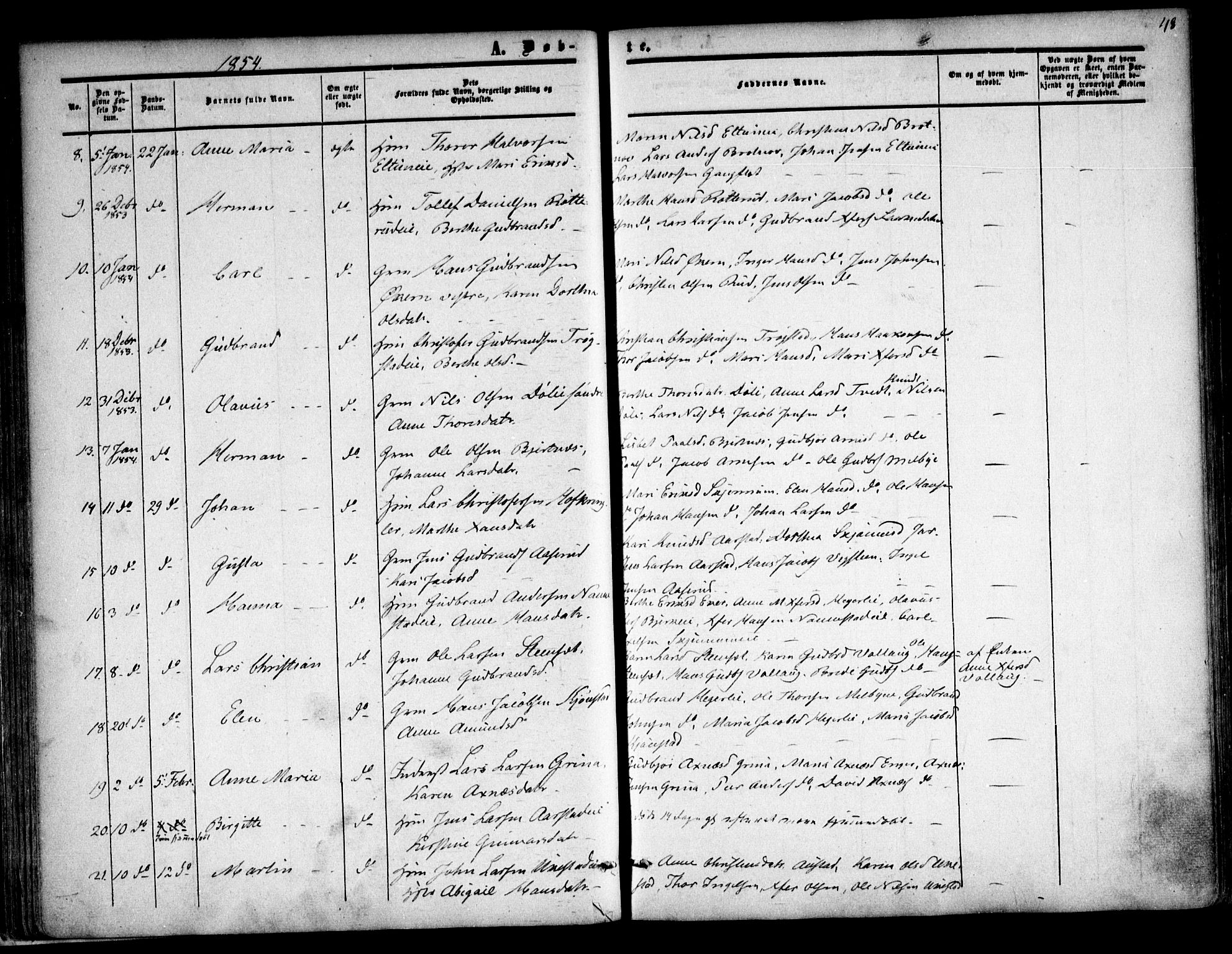 Nannestad prestekontor Kirkebøker, AV/SAO-A-10414a/F/Fa/L0011: Parish register (official) no. I 11, 1850-1859, p. 48