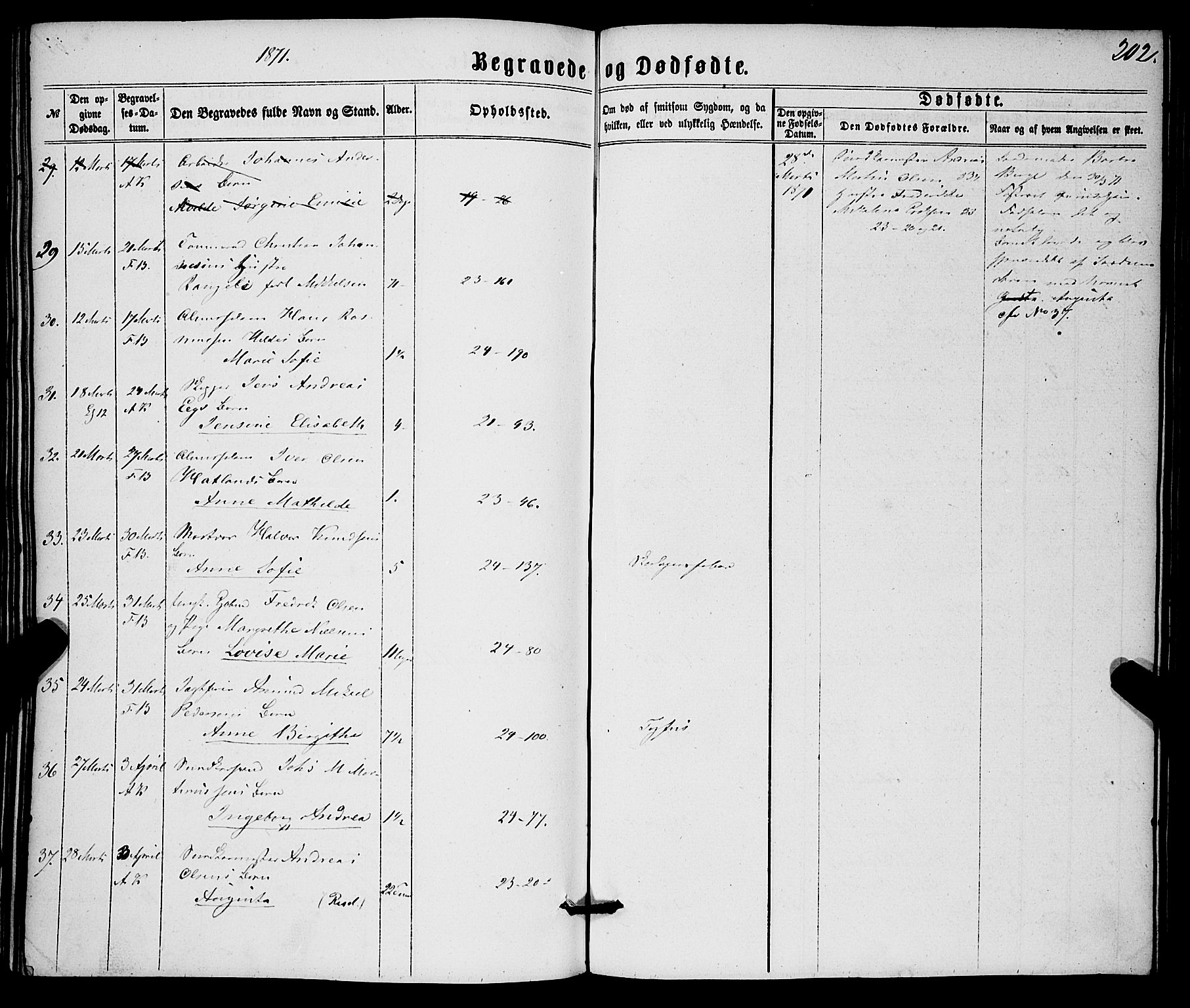 Korskirken sokneprestembete, SAB/A-76101/H/Haa/L0045: Parish register (official) no. E 3, 1863-1875, p. 202