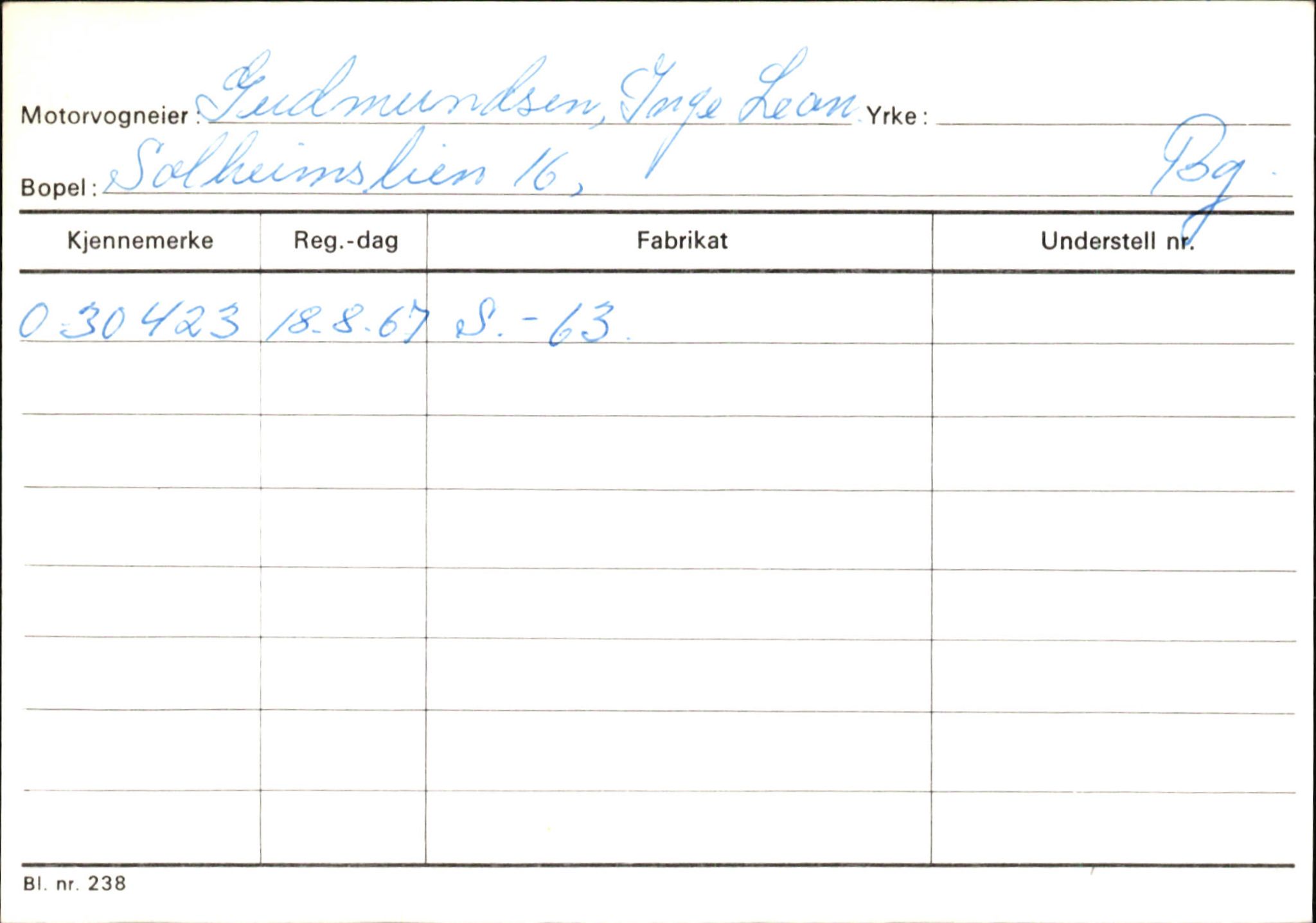 Statens vegvesen, Hordaland vegkontor, AV/SAB-A-5201/2/Hb/L0011: O-eierkort G-H, 1920-1971, p. 17