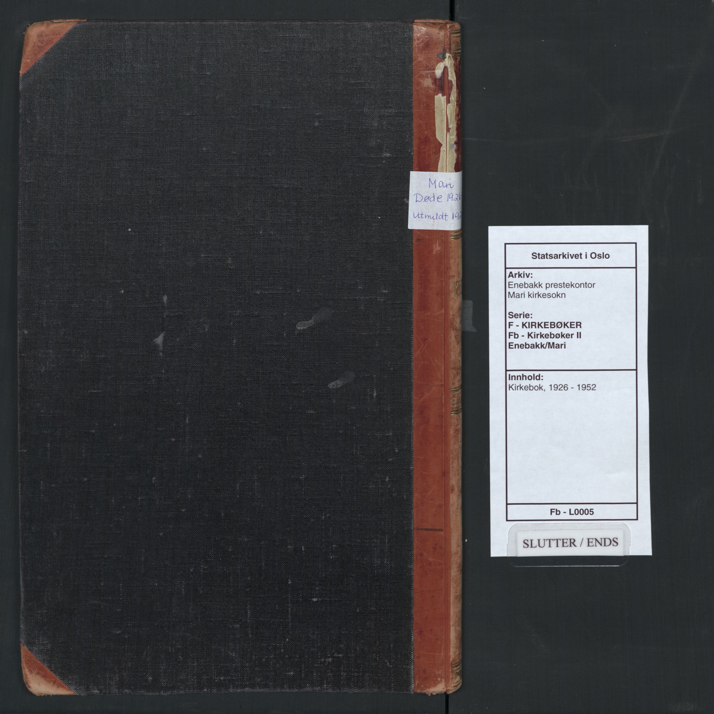 Enebakk prestekontor Kirkebøker, SAO/A-10171c/F/Fb/L0005: Parish register (official) no. II 5, 1926-1952