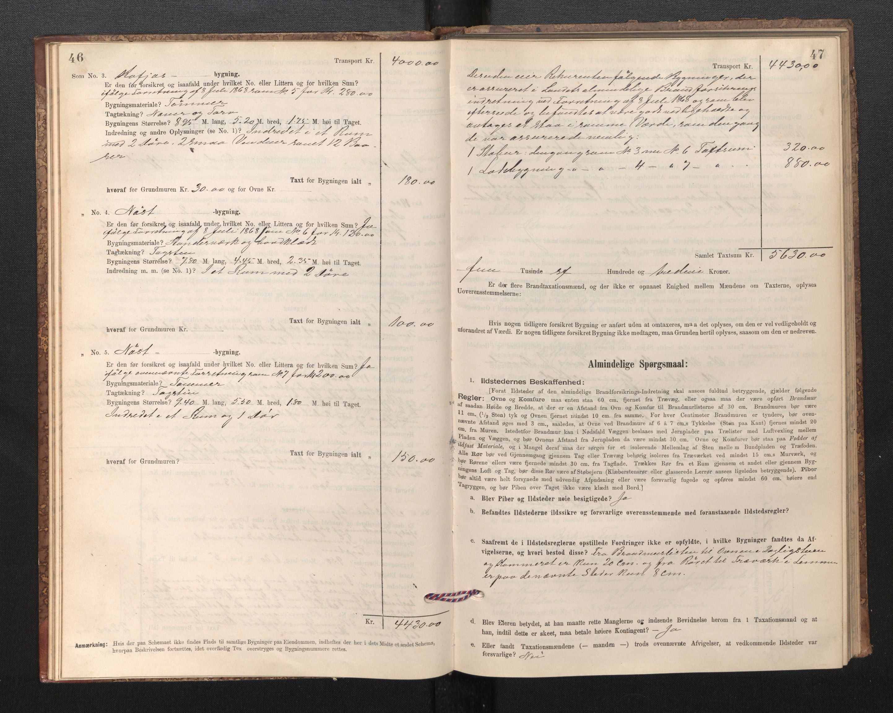 Lensmannen i Gloppen og Breim, SAB/A-27801/0012/L0003: Branntakstprotokoll, skjematakst, 1894-1931, p. 46-47
