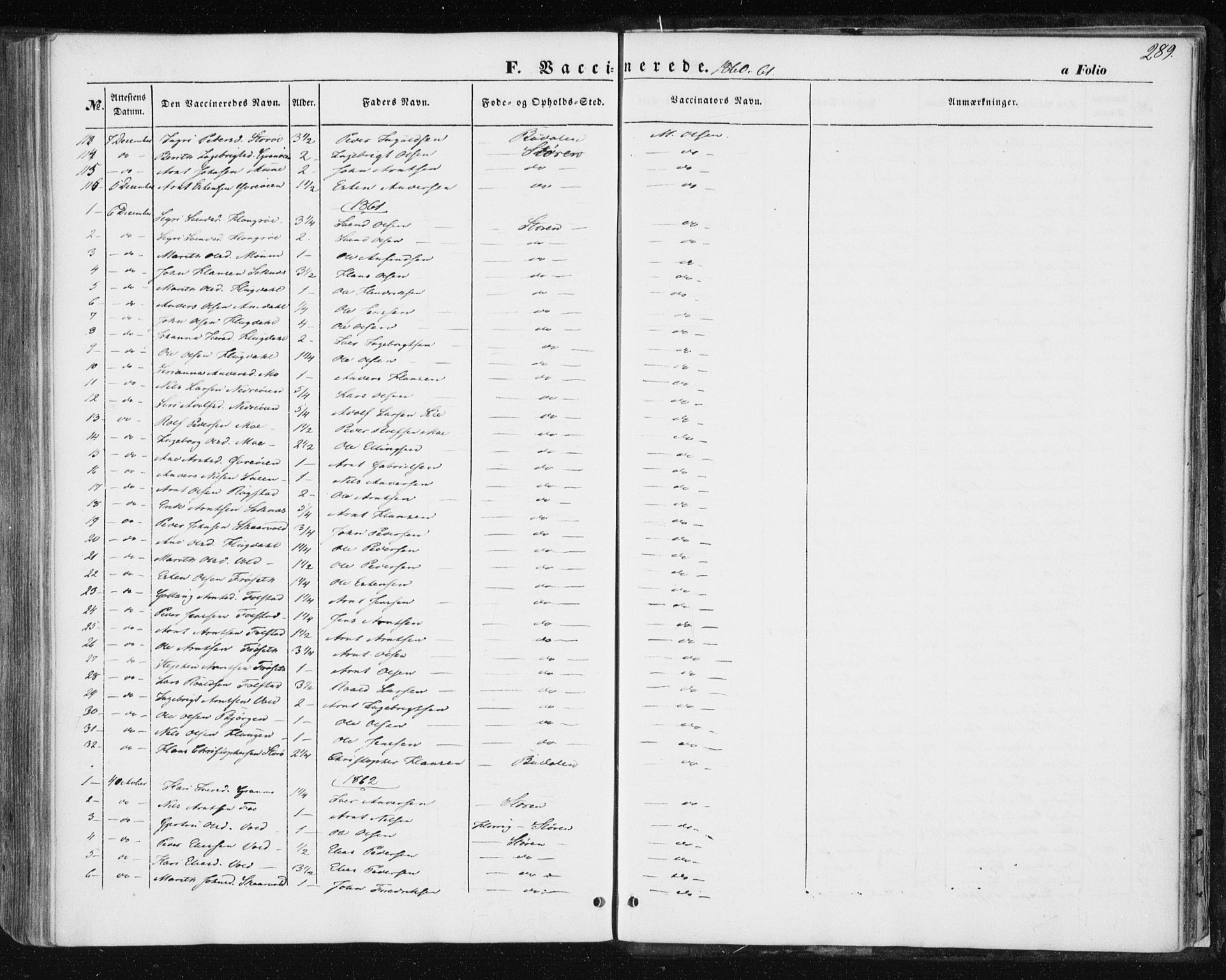 Ministerialprotokoller, klokkerbøker og fødselsregistre - Sør-Trøndelag, AV/SAT-A-1456/687/L1000: Parish register (official) no. 687A06, 1848-1869, p. 289