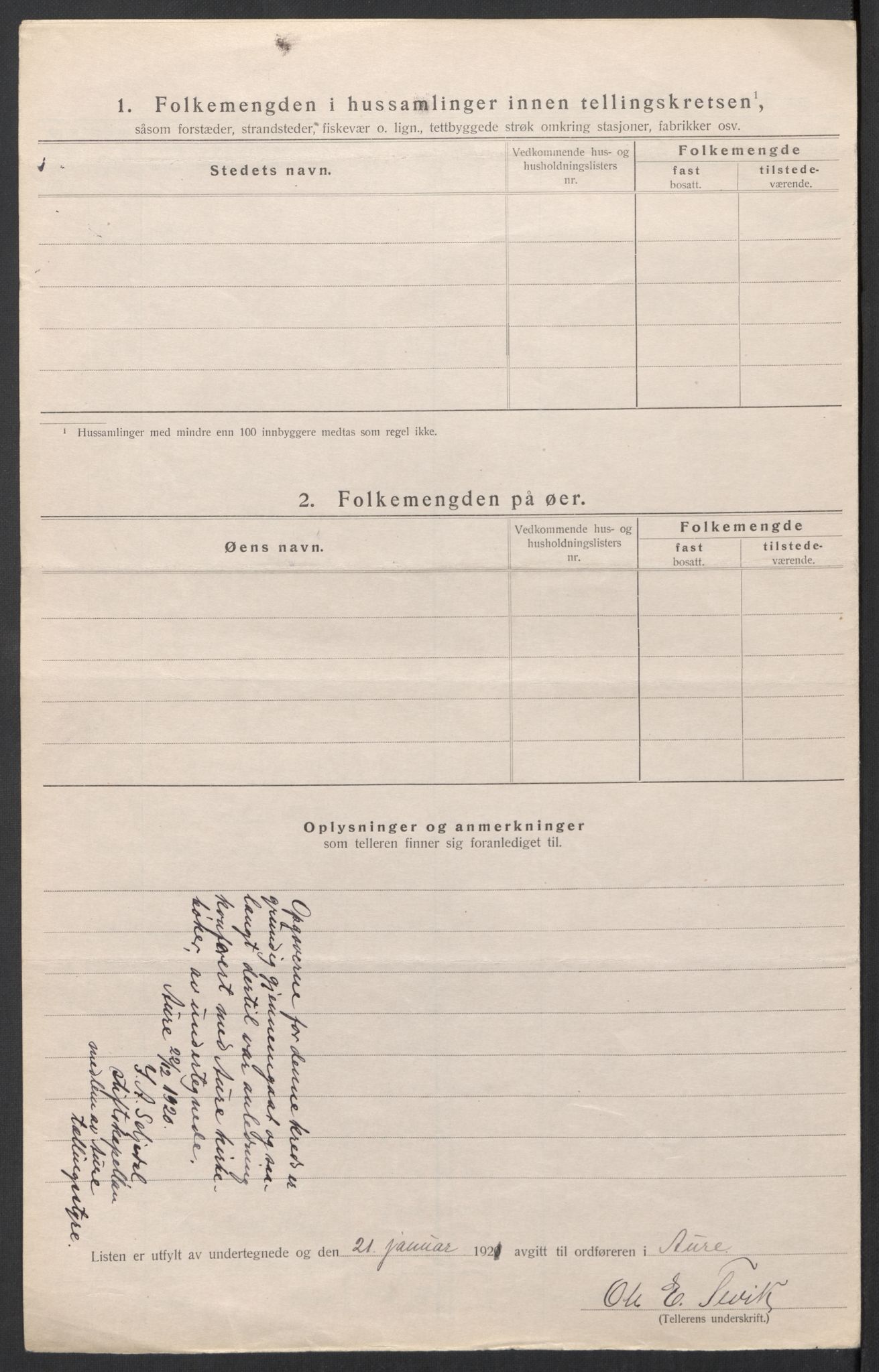 SAT, 1920 census for Aure, 1920, p. 13