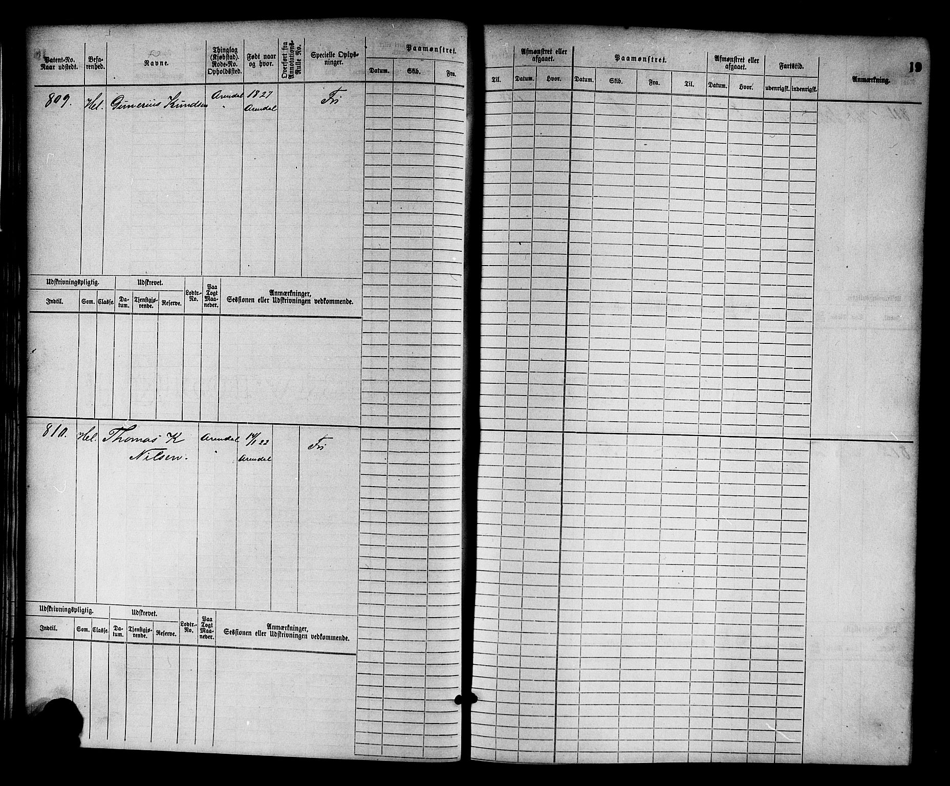 Arendal mønstringskrets, AV/SAK-2031-0012/F/Fb/L0011: Hovedrulle nr 775-1528, S-9, 1868-1885, p. 21