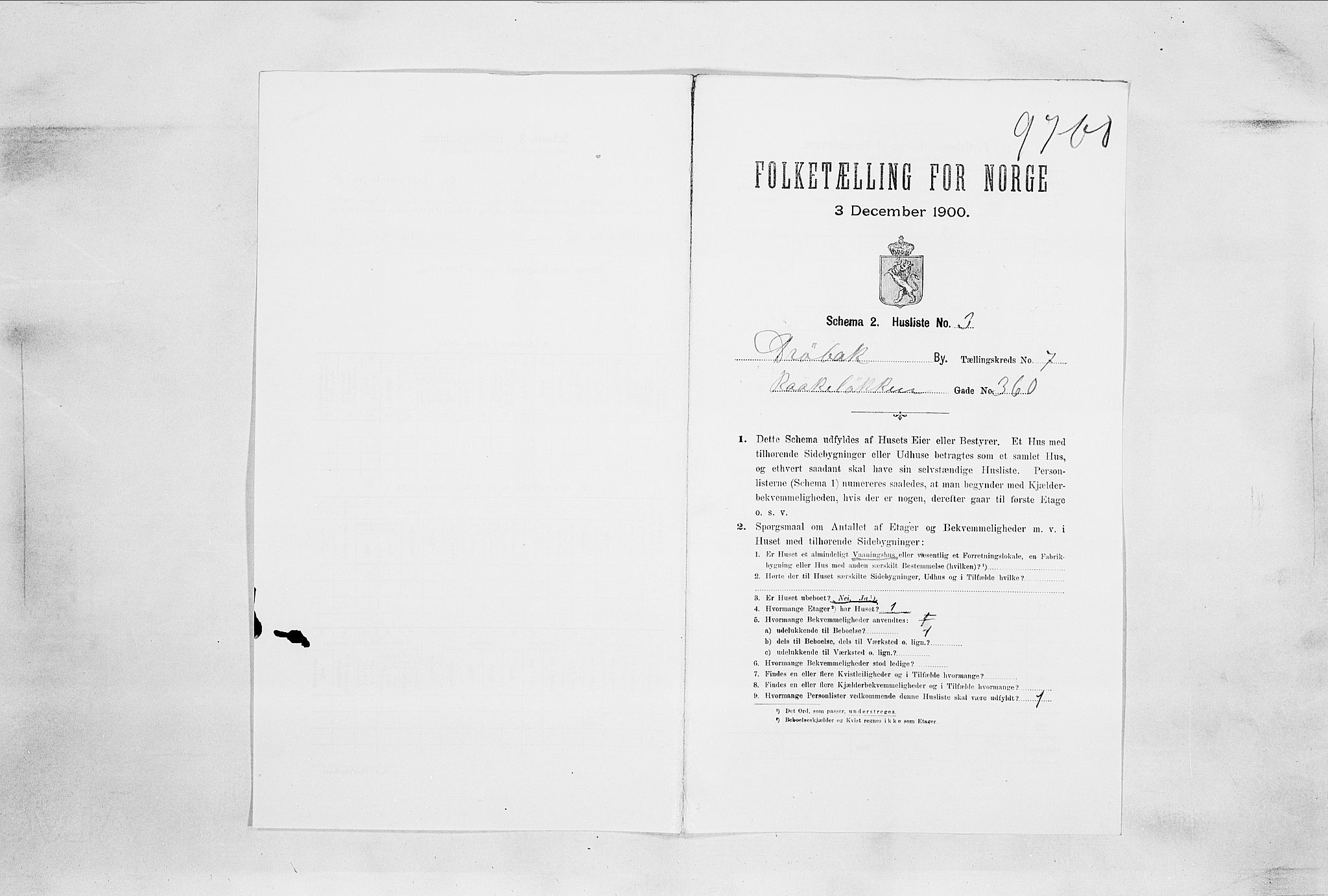 SAO, 1900 census for Drøbak, 1900