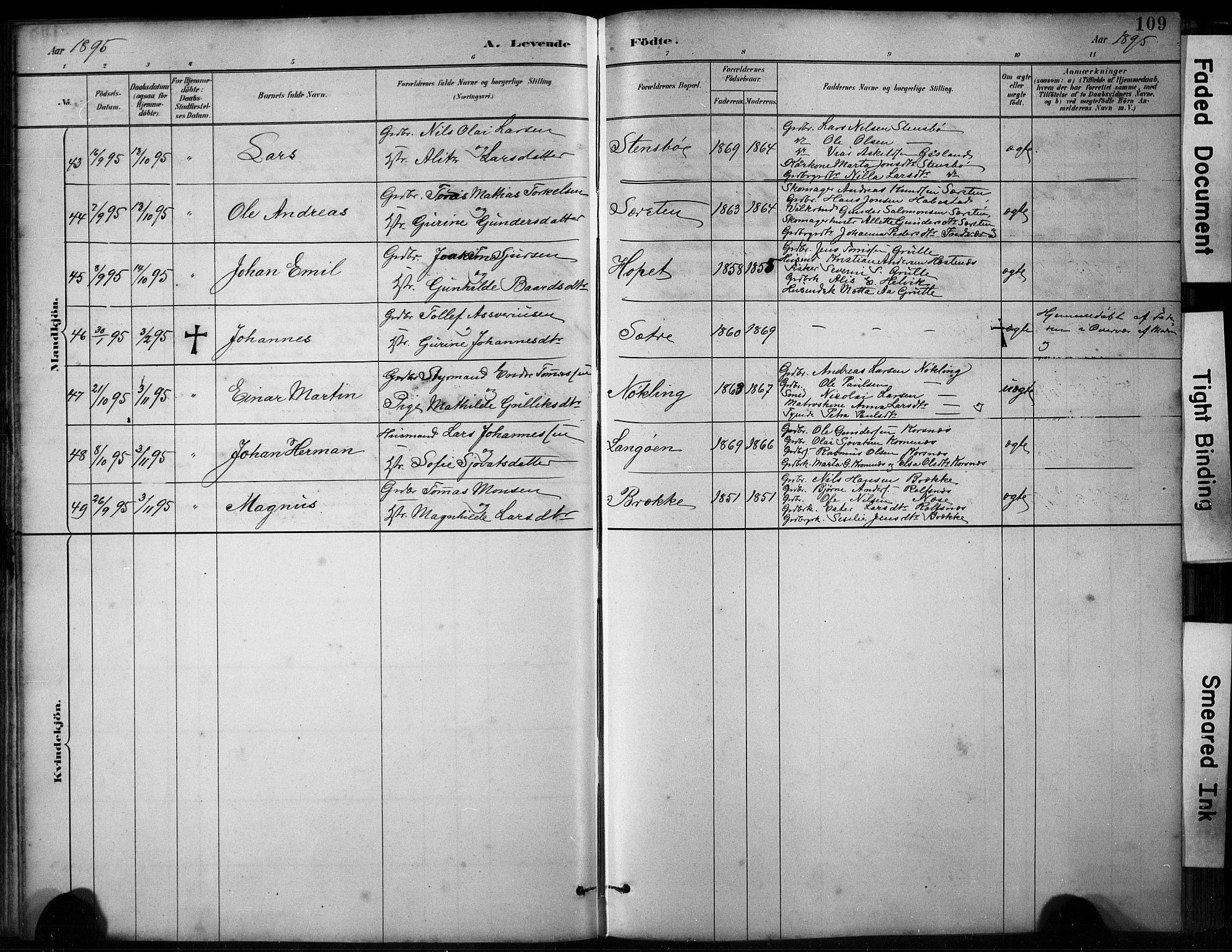 Finnås sokneprestembete, AV/SAB-A-99925/H/Ha/Hab/Habb/L0003: Parish register (copy) no. B 3, 1882-1897, p. 109