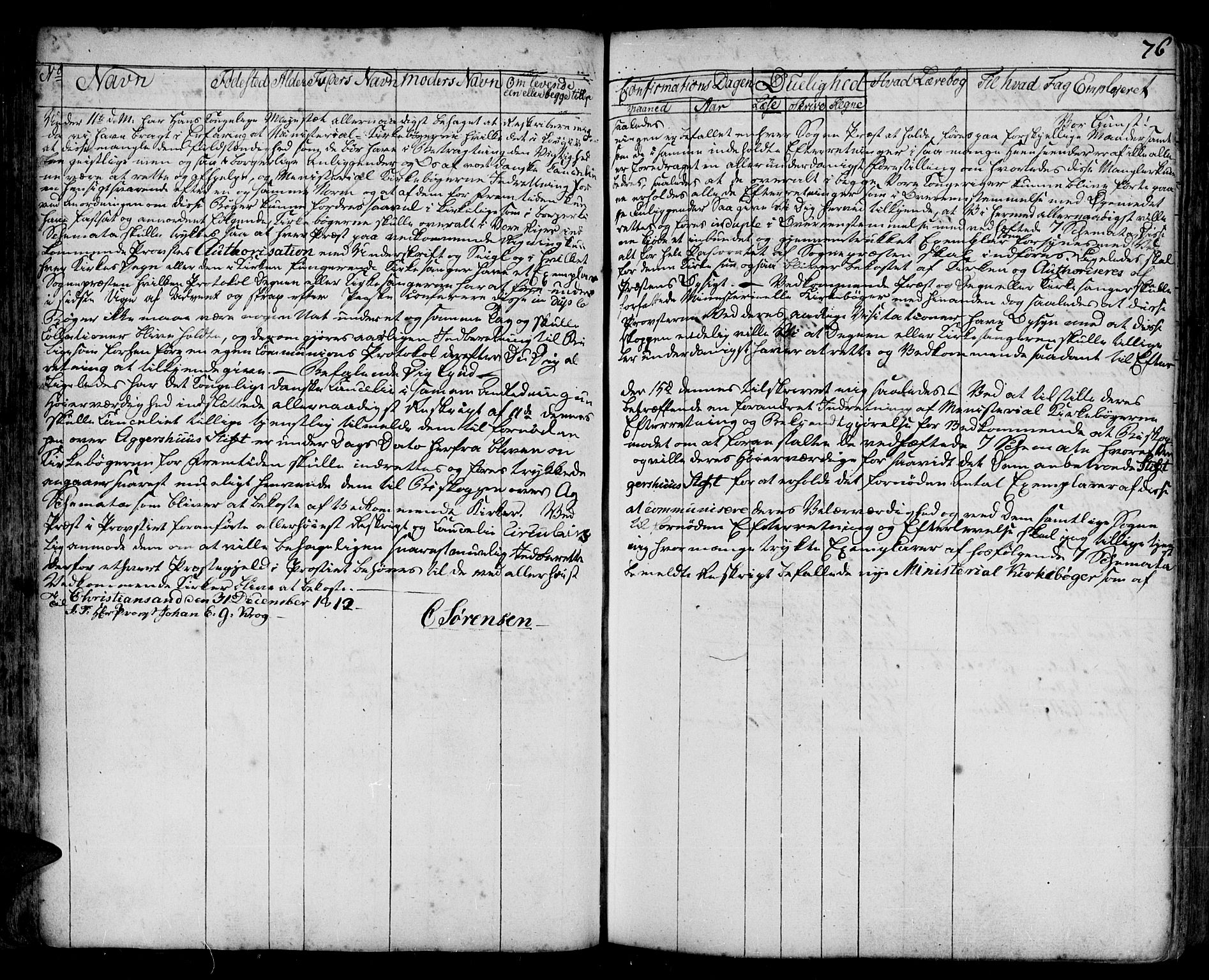 Arendal sokneprestkontor, Trefoldighet, SAK/1111-0040/F/Fa/L0001: Parish register (official) no. A 1, 1703-1815, p. 76