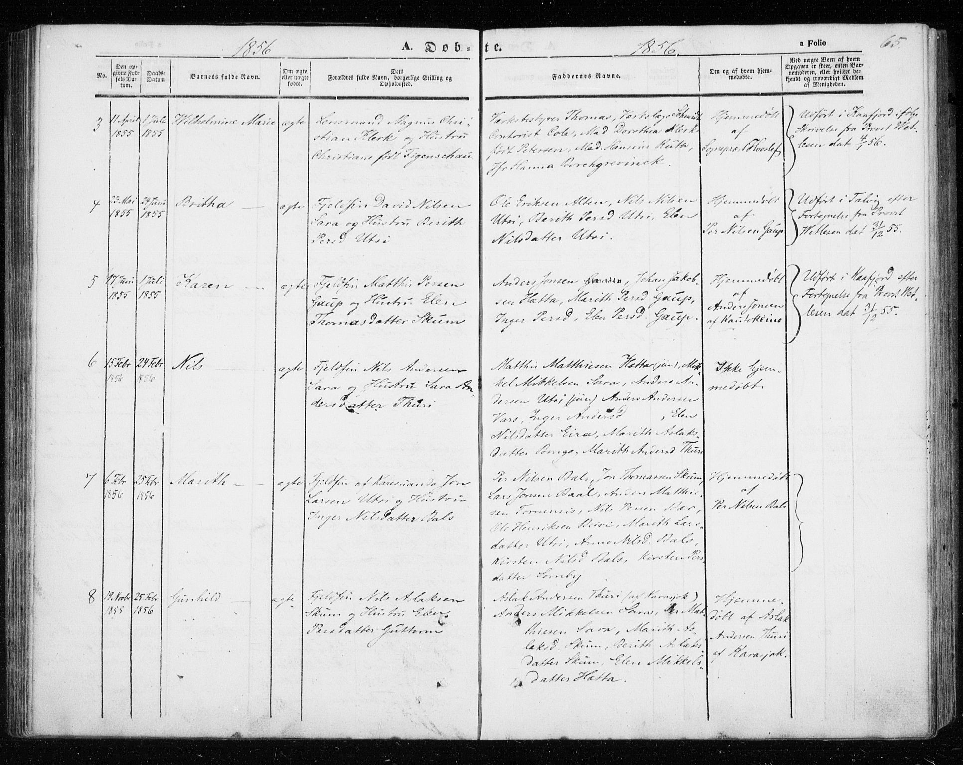 Kautokeino sokneprestembete, SATØ/S-1340/H/Ha/L0002.kirke: Parish register (official) no. 2, 1843-1861, p. 65