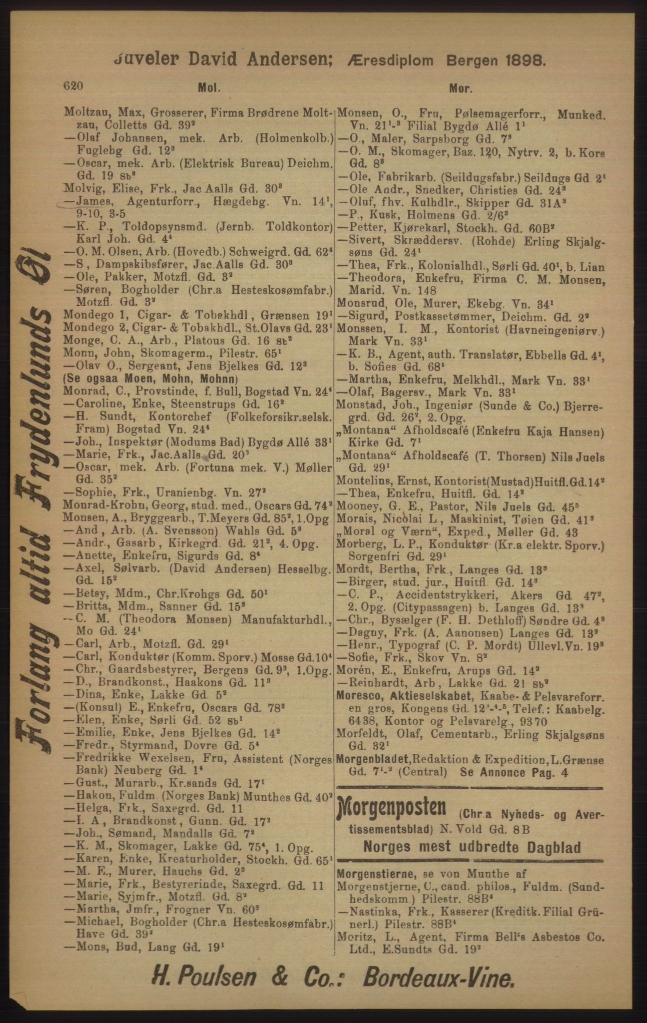 Kristiania/Oslo adressebok, PUBL/-, 1905, p. 620