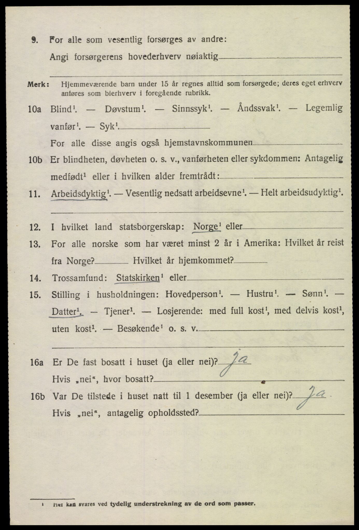 SAK, 1920 census for Søgne, 1920, p. 2456