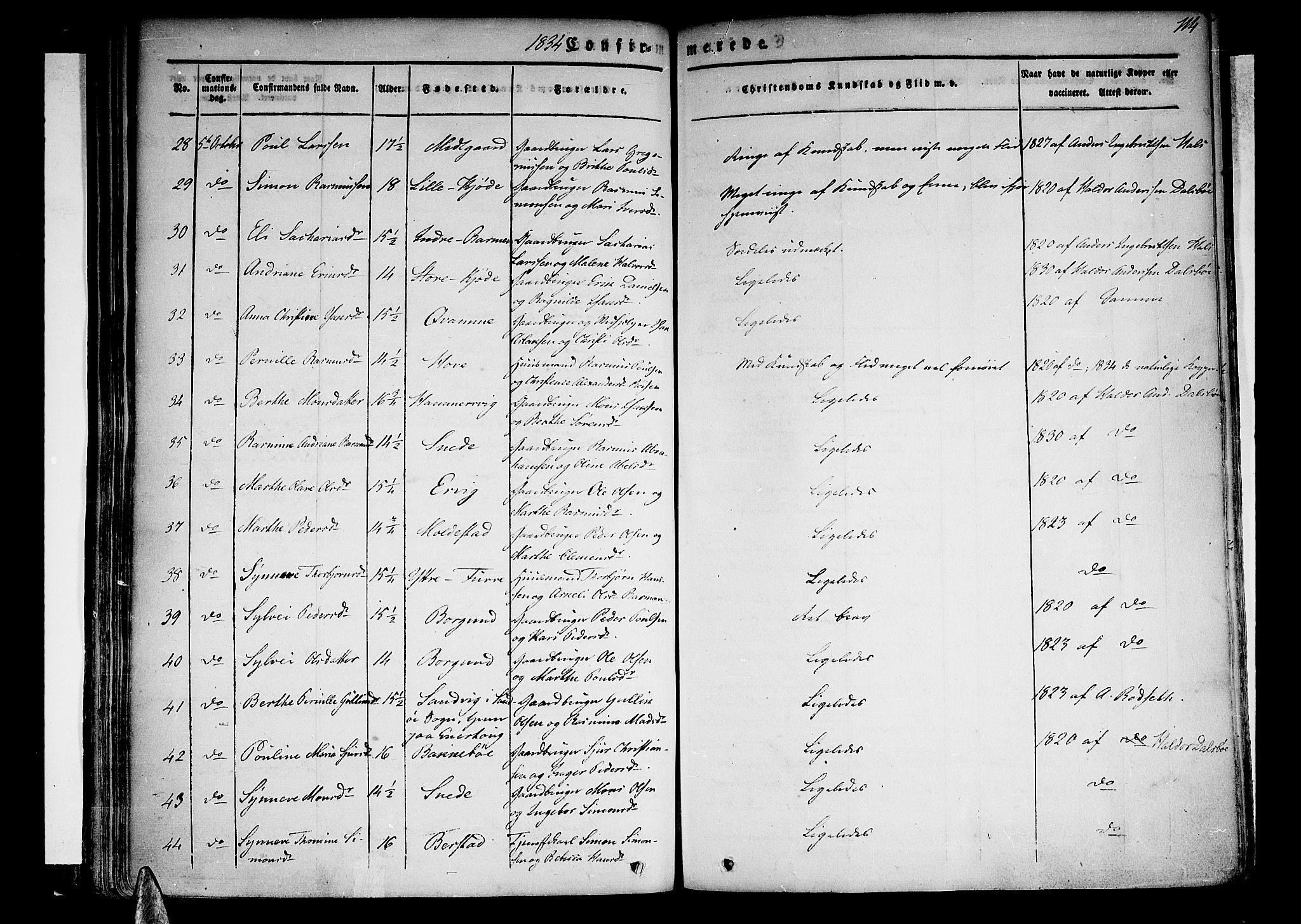 Selje sokneprestembete, AV/SAB-A-99938/H/Ha/Haa/Haaa: Parish register (official) no. A 9, 1829-1844, p. 114