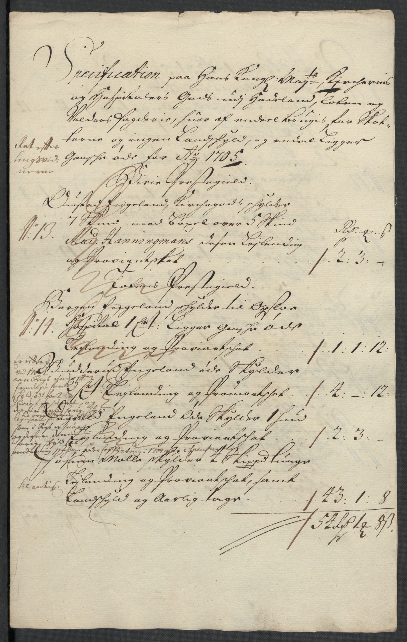 Rentekammeret inntil 1814, Reviderte regnskaper, Fogderegnskap, AV/RA-EA-4092/R18/L1303: Fogderegnskap Hadeland, Toten og Valdres, 1705, p. 118