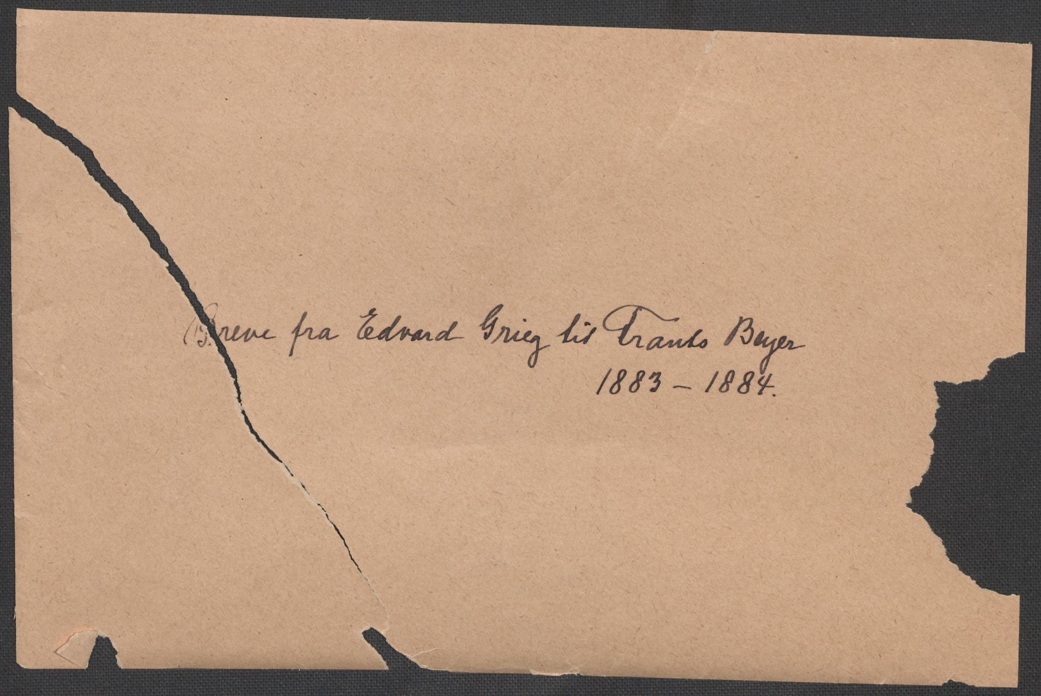 Beyer, Frants, AV/RA-PA-0132/F/L0001: Brev fra Edvard Grieg til Frantz Beyer og "En del optegnelser som kan tjene til kommentar til brevene" av Marie Beyer, 1872-1907, p. 65