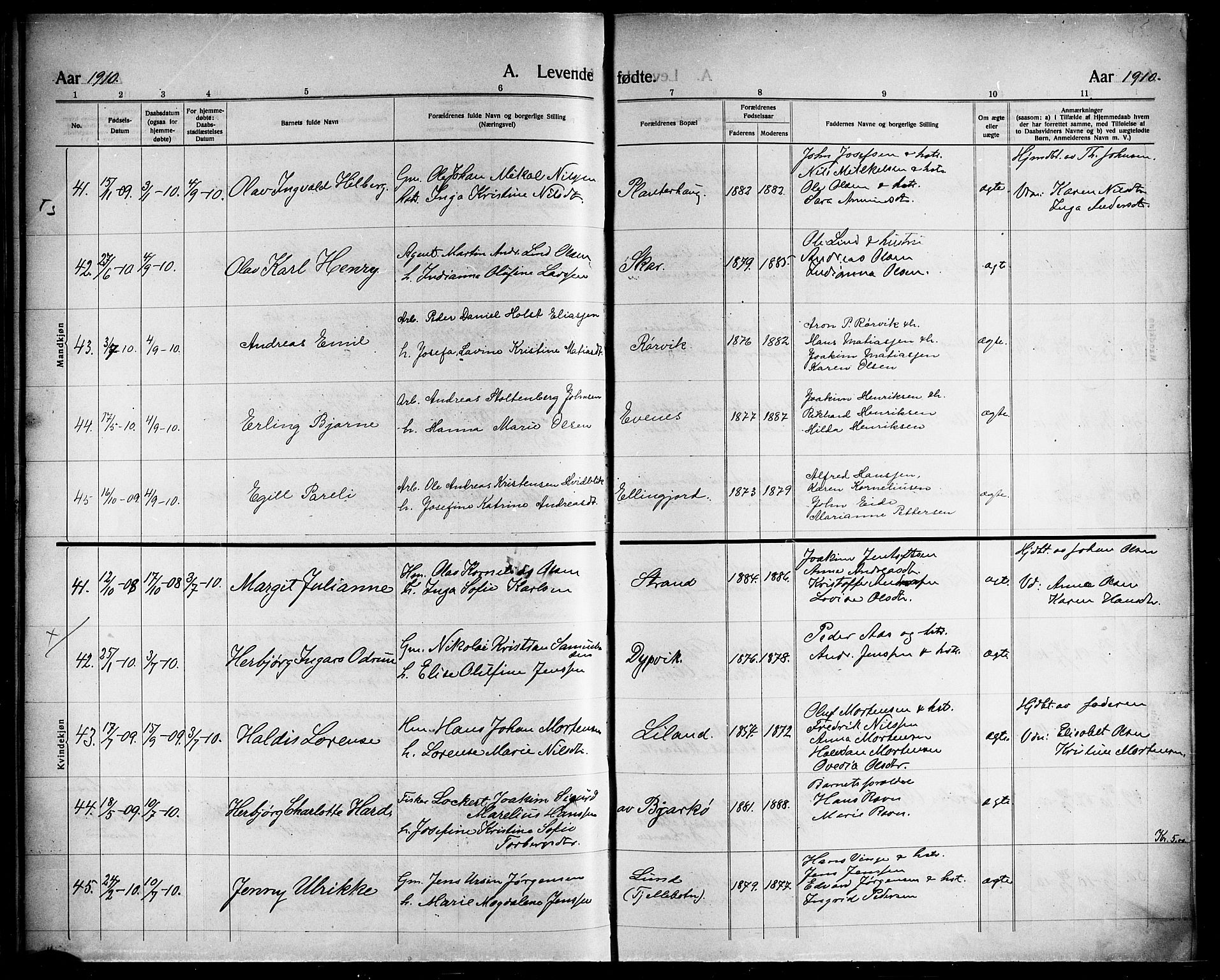 Ministerialprotokoller, klokkerbøker og fødselsregistre - Nordland, AV/SAT-A-1459/863/L0916: Parish register (copy) no. 863C06, 1907-1921