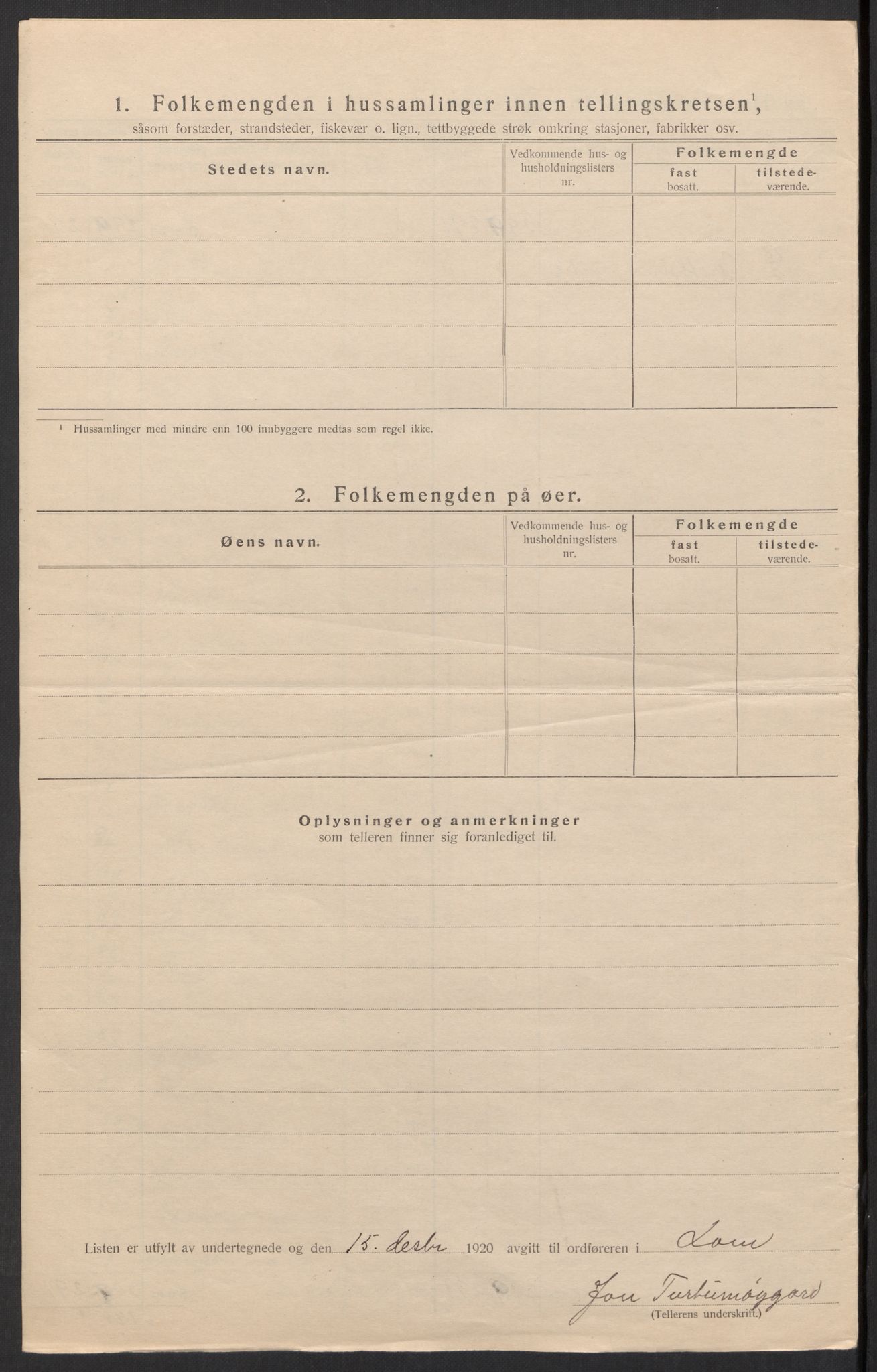 SAH, 1920 census for Lom, 1920, p. 28