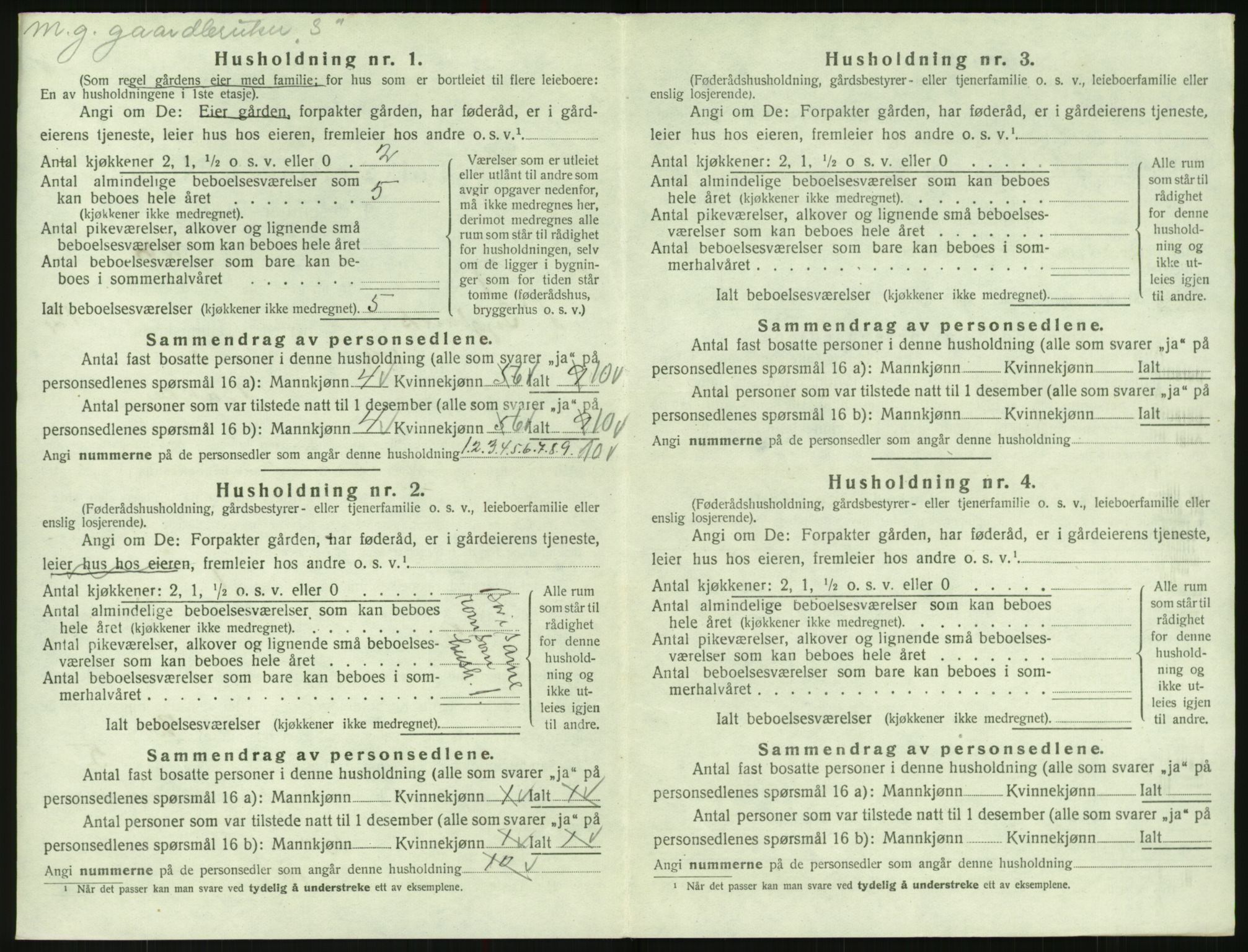 SAK, 1920 census for Bygland, 1920, p. 764