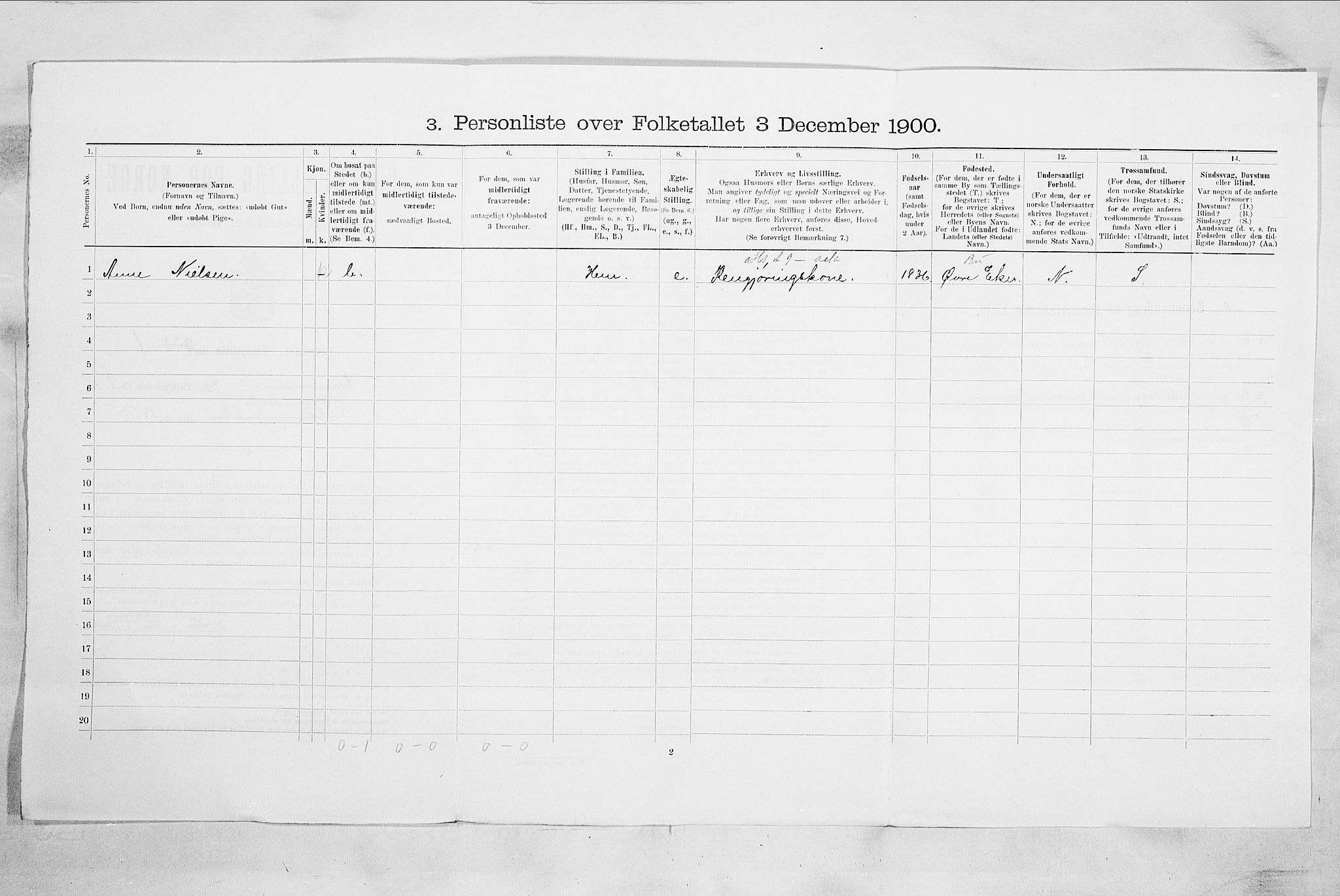 RA, 1900 census for Drammen, 1900, p. 1994