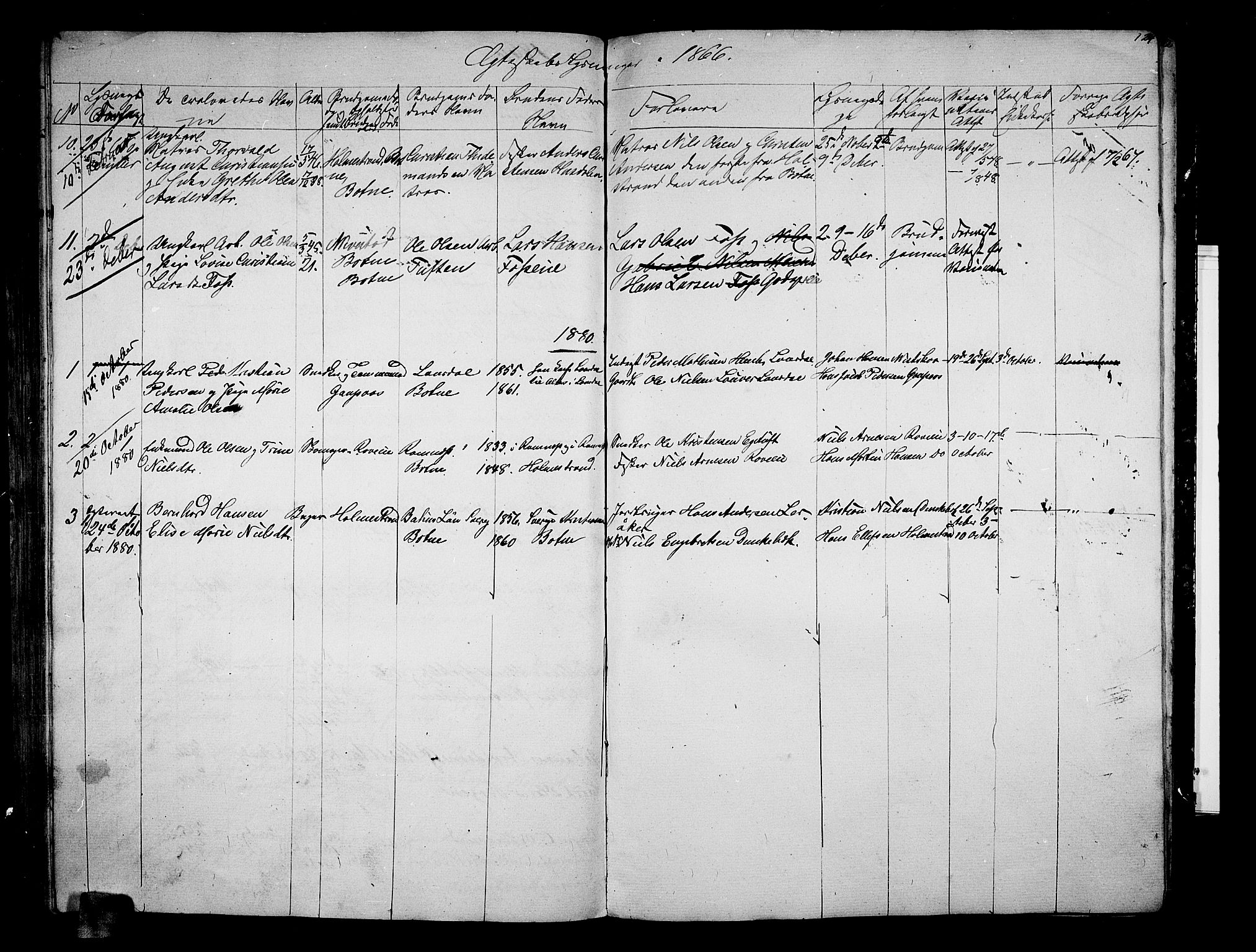 Botne kirkebøker, AV/SAKO-A-340/G/Ga/L0001: Parish register (copy) no. I 1, 1854-1867, p. 124