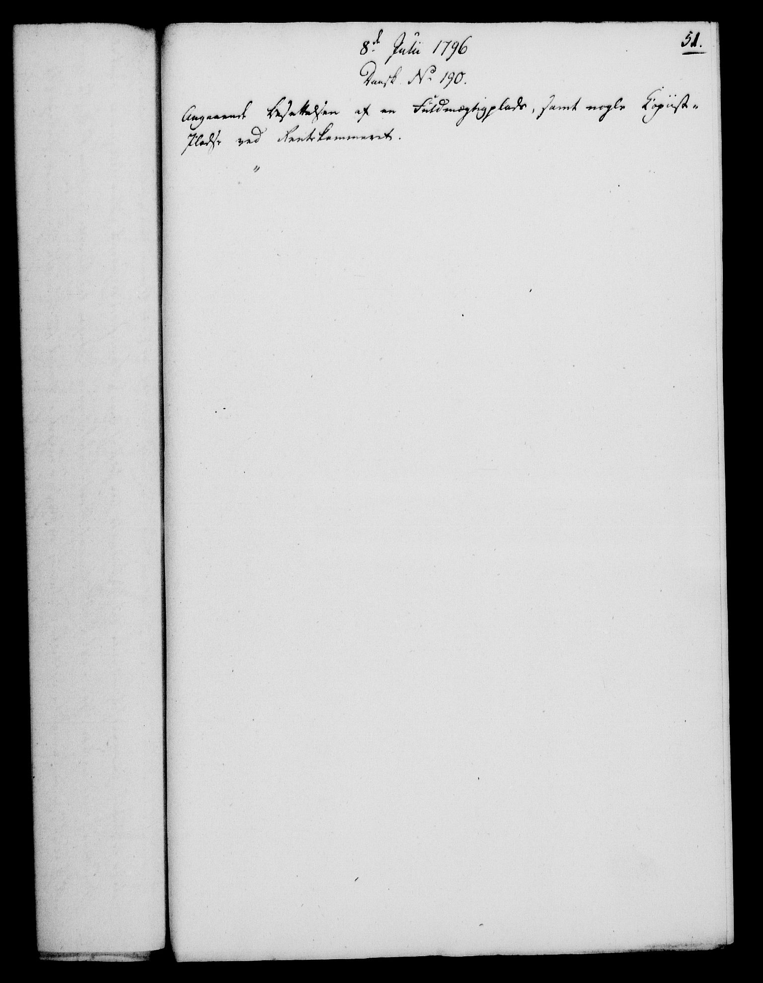 Rentekammeret, Kammerkanselliet, RA/EA-3111/G/Gf/Gfa/L0078: Norsk relasjons- og resolusjonsprotokoll (merket RK 52.78), 1796, p. 269