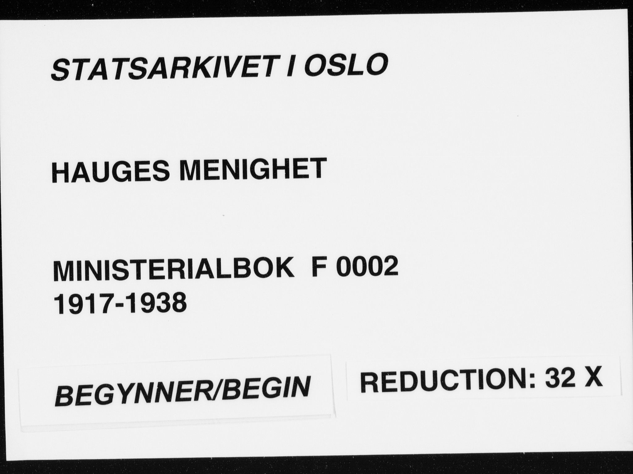 Hauge prestekontor Kirkebøker, AV/SAO-A-10849/F/Fa/L0002: Parish register (official) no. 2, 1917-1938