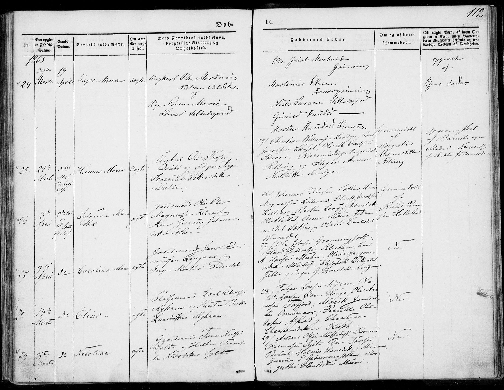 Ministerialprotokoller, klokkerbøker og fødselsregistre - Møre og Romsdal, AV/SAT-A-1454/519/L0249: Parish register (official) no. 519A08, 1846-1868, p. 112